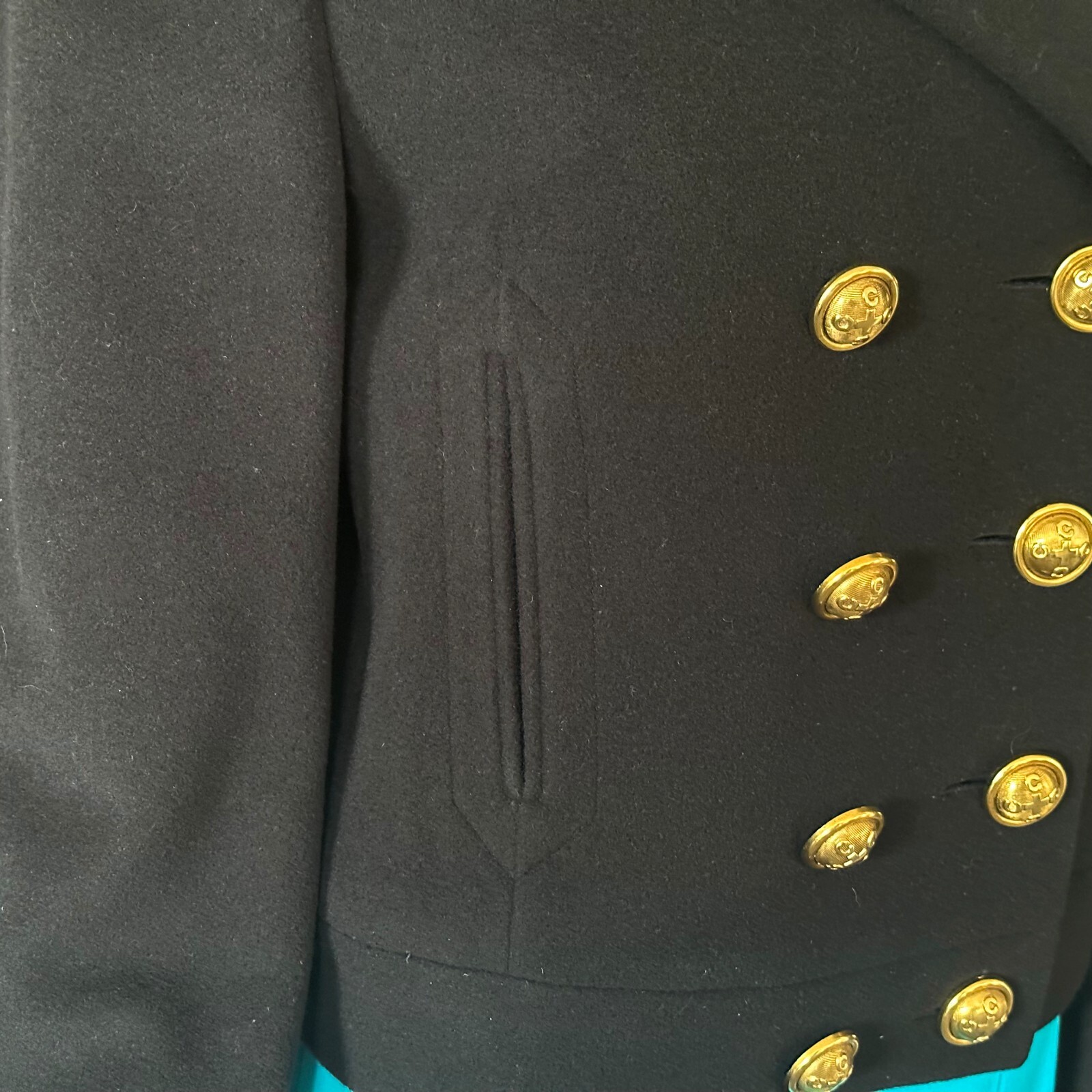 MOSCHINO CHEAP and CHIC blue navy wool & mohair jacket size 42 from F/W 1992/93