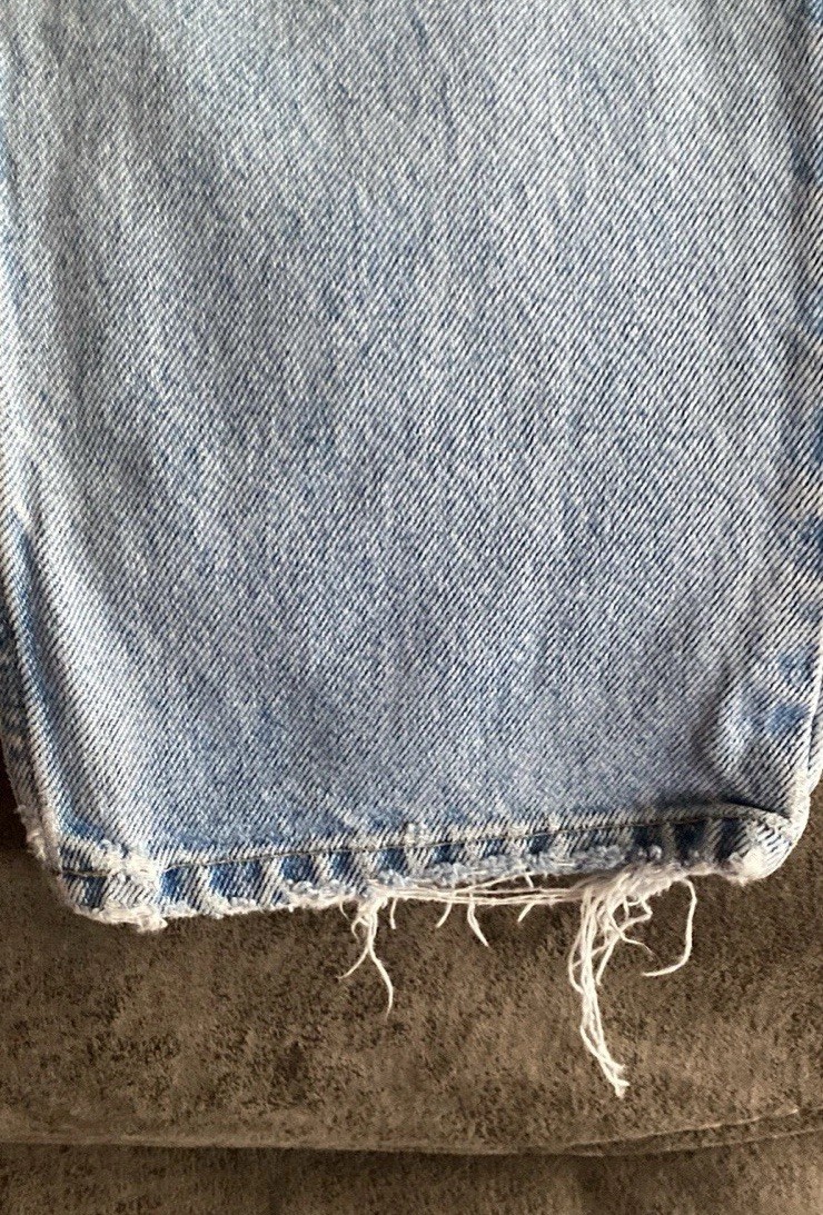 Vintage Guess High Rise Jeans, Sz 31W 32L, green triangle, Tapered 90s USA Made