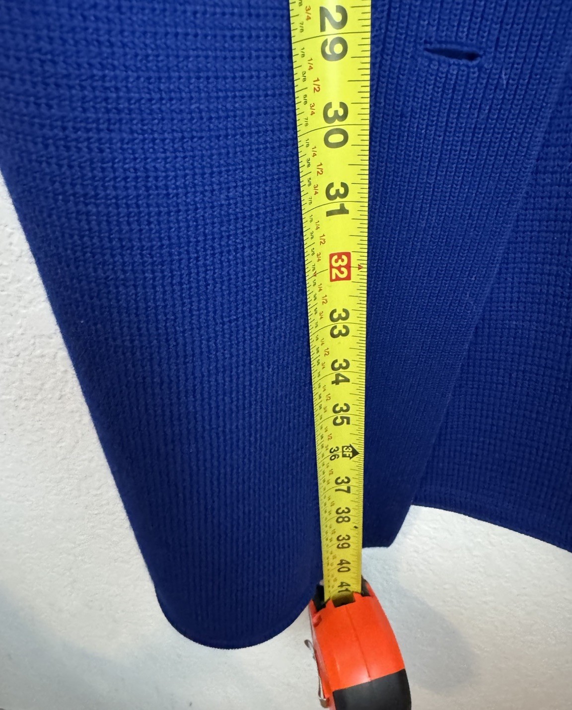Vtg Long Coat Dorce LeRoy Knitwear Size M 60s 70s Thick Blue Wool Mod Coat Nice