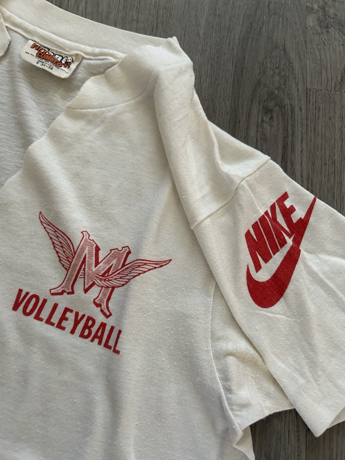 True Vintage 70s/80s Nike USA Volleyball White Tee T-Shirt Made In USA