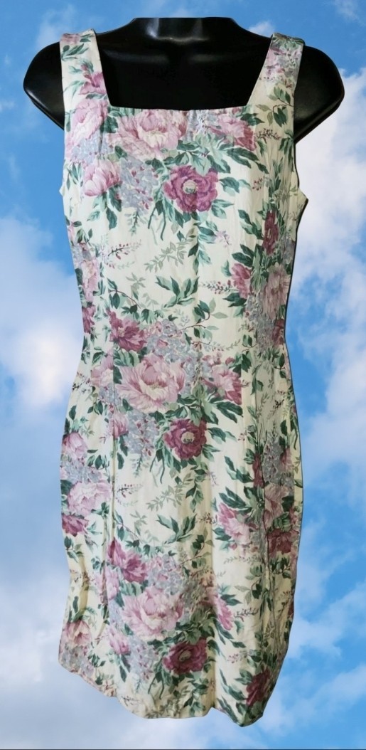 Sweet! Vintage Floral 1980’s 3-pc Dress Jacket Set „Hearts” Beautiful Ensemble