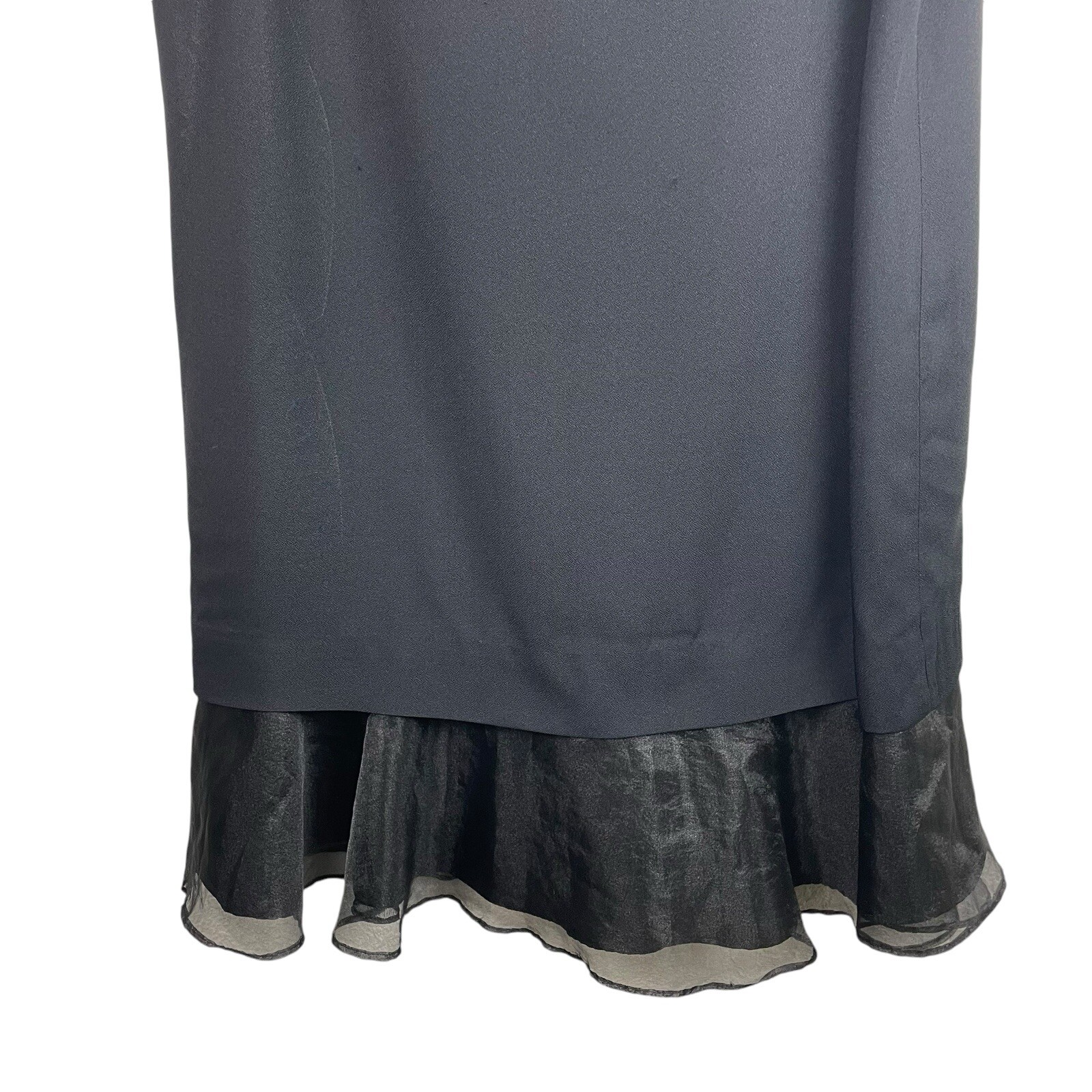 Ambria Vintage Size 14 Black Sleeveless Crinoline Hem Party Dress Retro USA Film