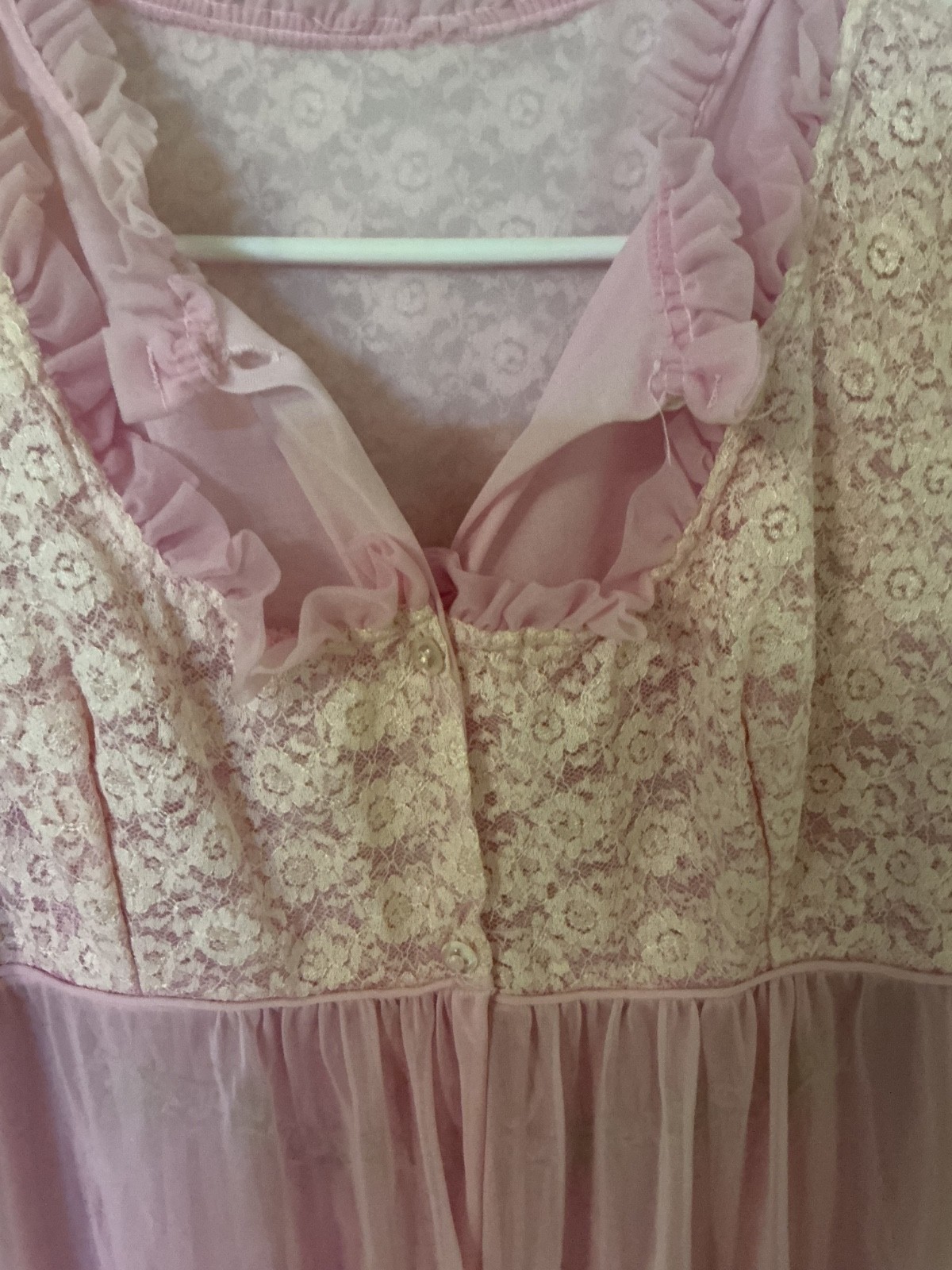 VINTAGE PEIGNOIR SET NYLON CHIFFON I DREAM OF JEANIE STYLE NIGHTGOWN UNION MADE