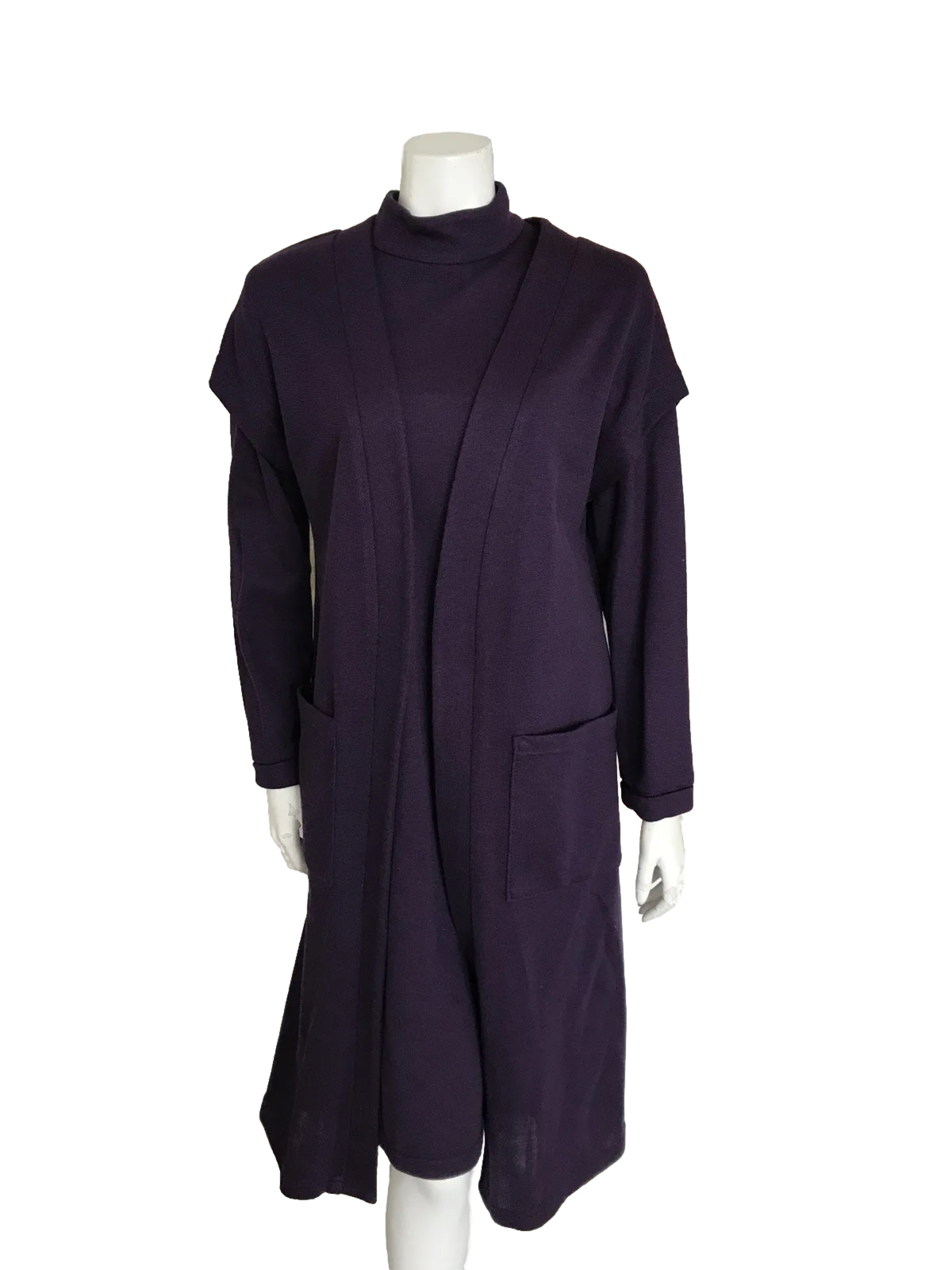 Vintage Wilroy Purple Two Piece Kneelength Dress A6 SZ 14