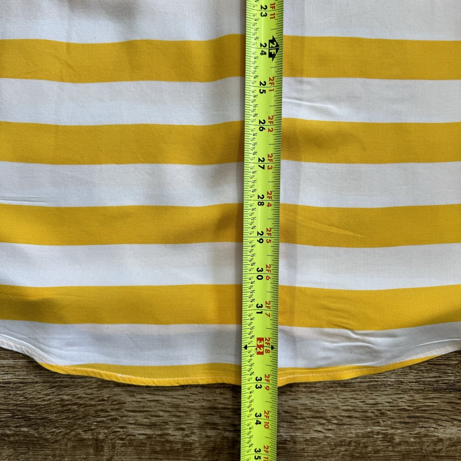 Krazy Kat Women’s Button Down Shirt Yellow White Stripe Short Sleeve 22/24