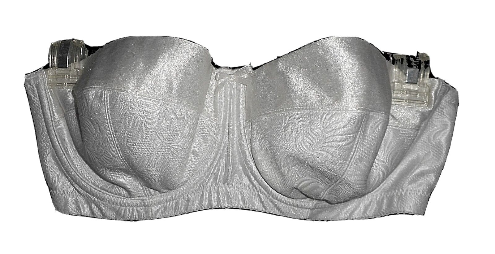 Bra Vintage Bali Satin Strapless UW Padded Textured Jacquard white 3370 36C