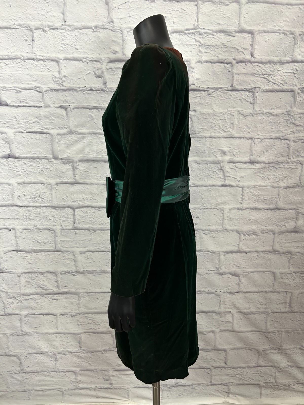Jessica Howard Long Sleeve Sweetheart Velvet Green Women’s Size 12 Vintage 90s