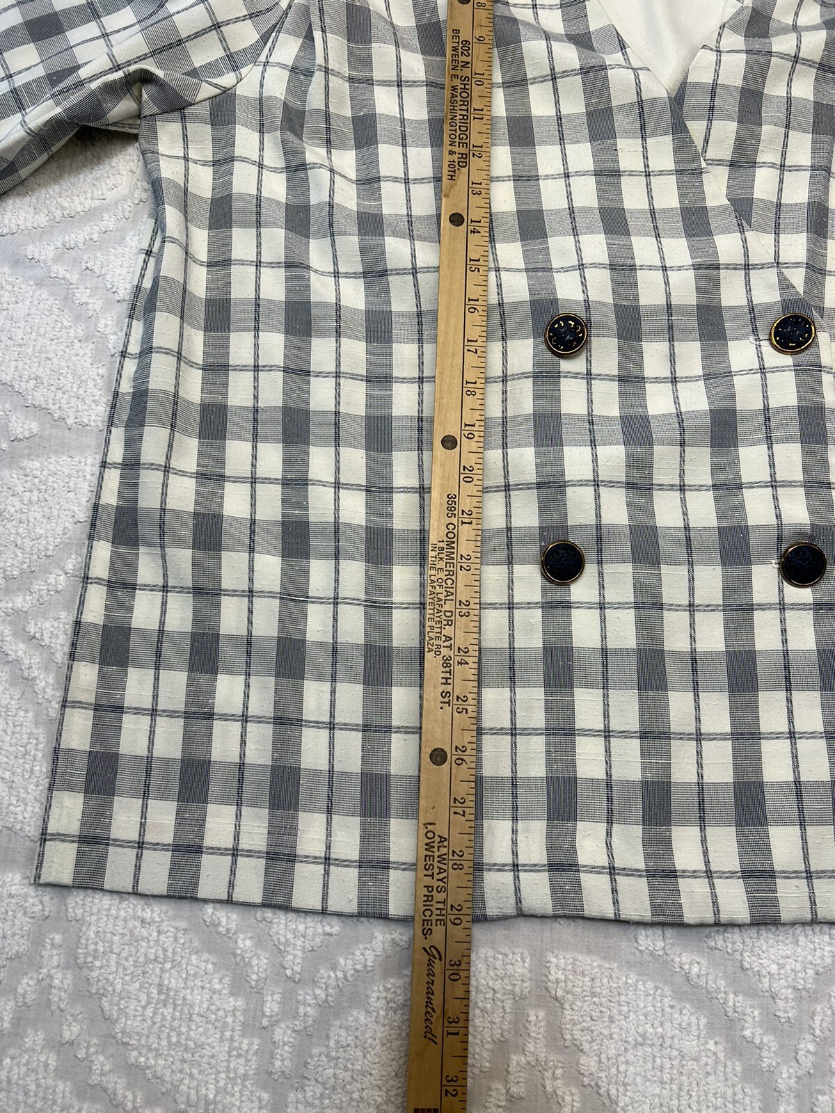 Vtg Alexis Fashions Blazer Women Sz 22WP Mock Shirt USA Plaid Double Breast