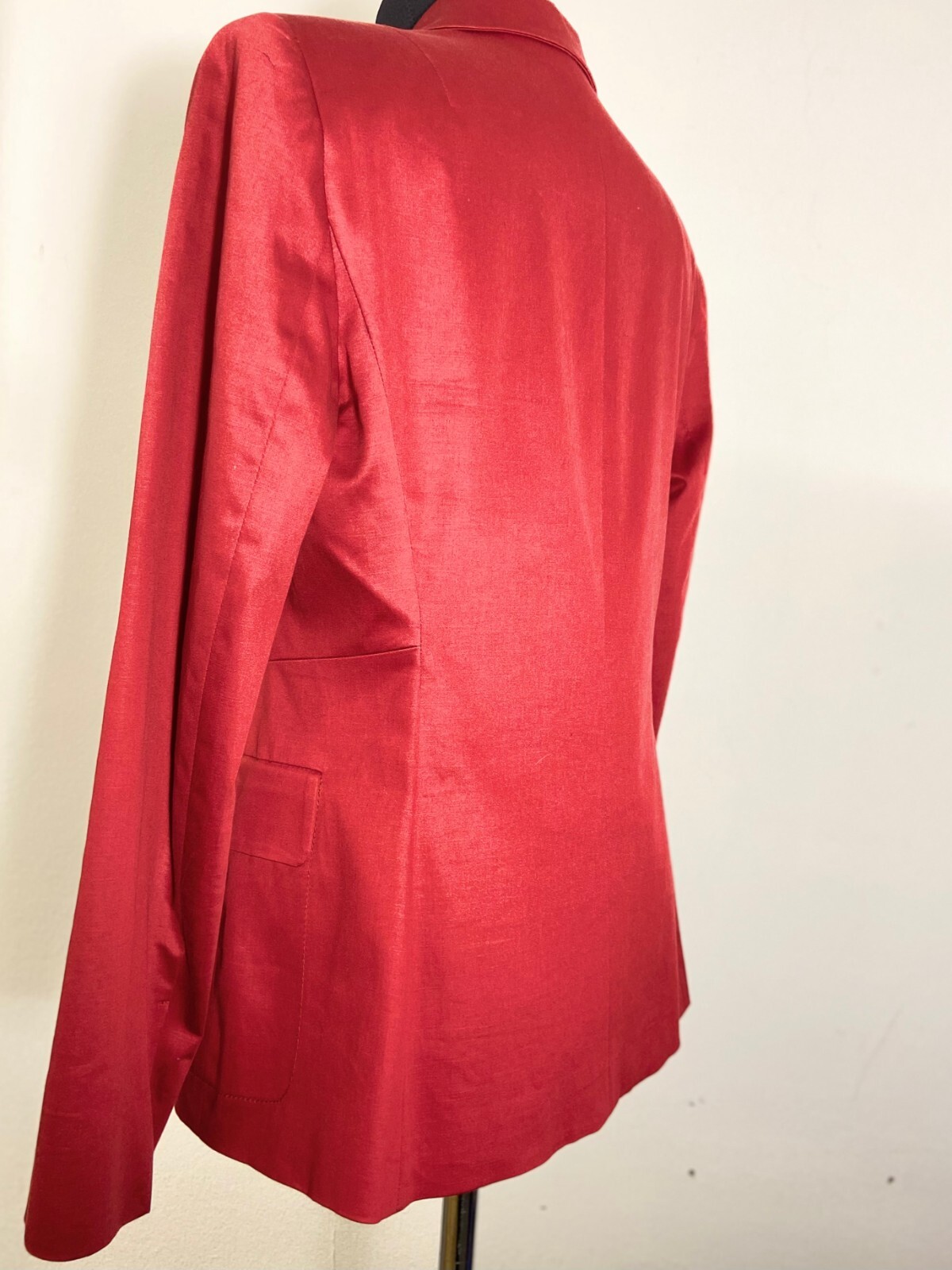 Womens Vintage 90s blazer by Max&Co | Stunning Red cotton and linen Blazer