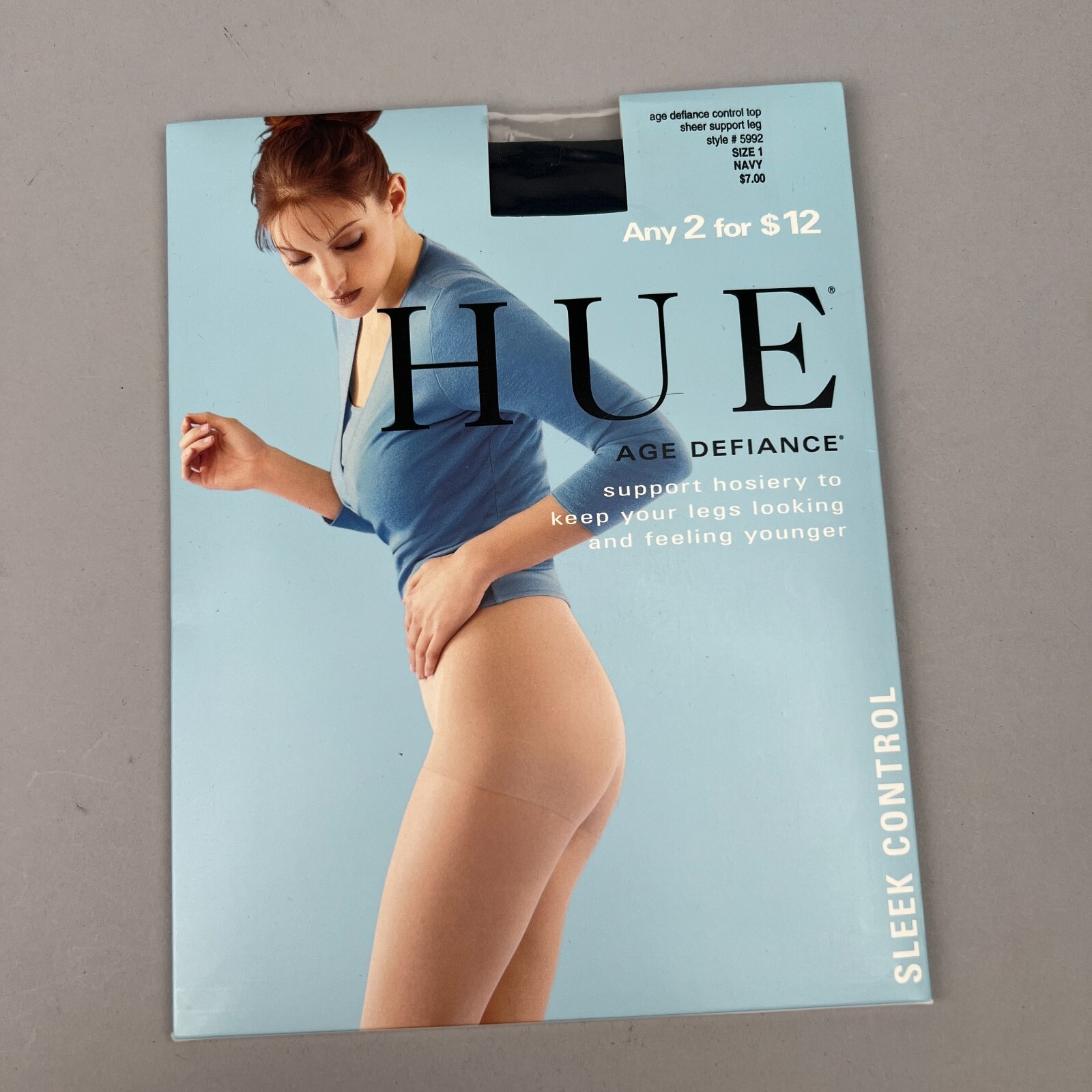 Hue Age Defiance Pantyhose, Size 1, Navy Blue