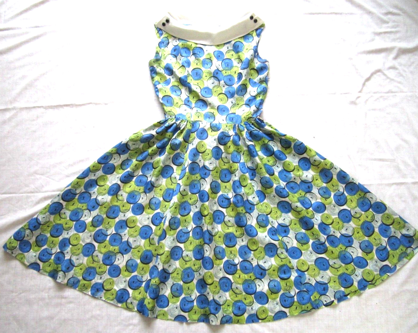 Vintage 40s Dress Costume Junior Fashion by Carole King Swing Skirt Boat Collar
