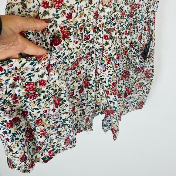 Pellini VTG 90s Y2K Floral Romper Size 5/6 Junior Cottagecore Pleated Pockets