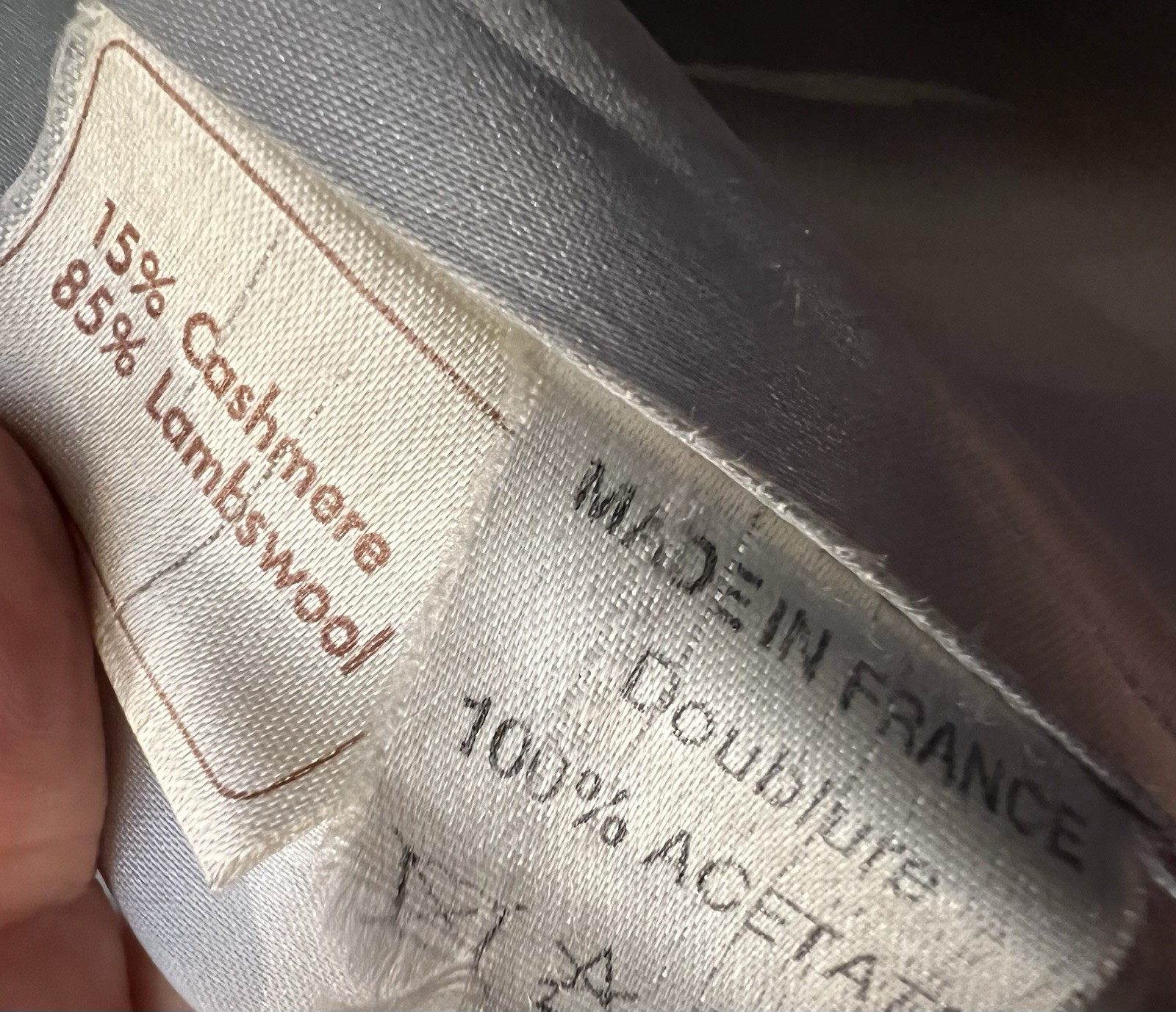 Celine Paris Gray Cashmere Wool Long Women Coat Made In France Padded Shoulders