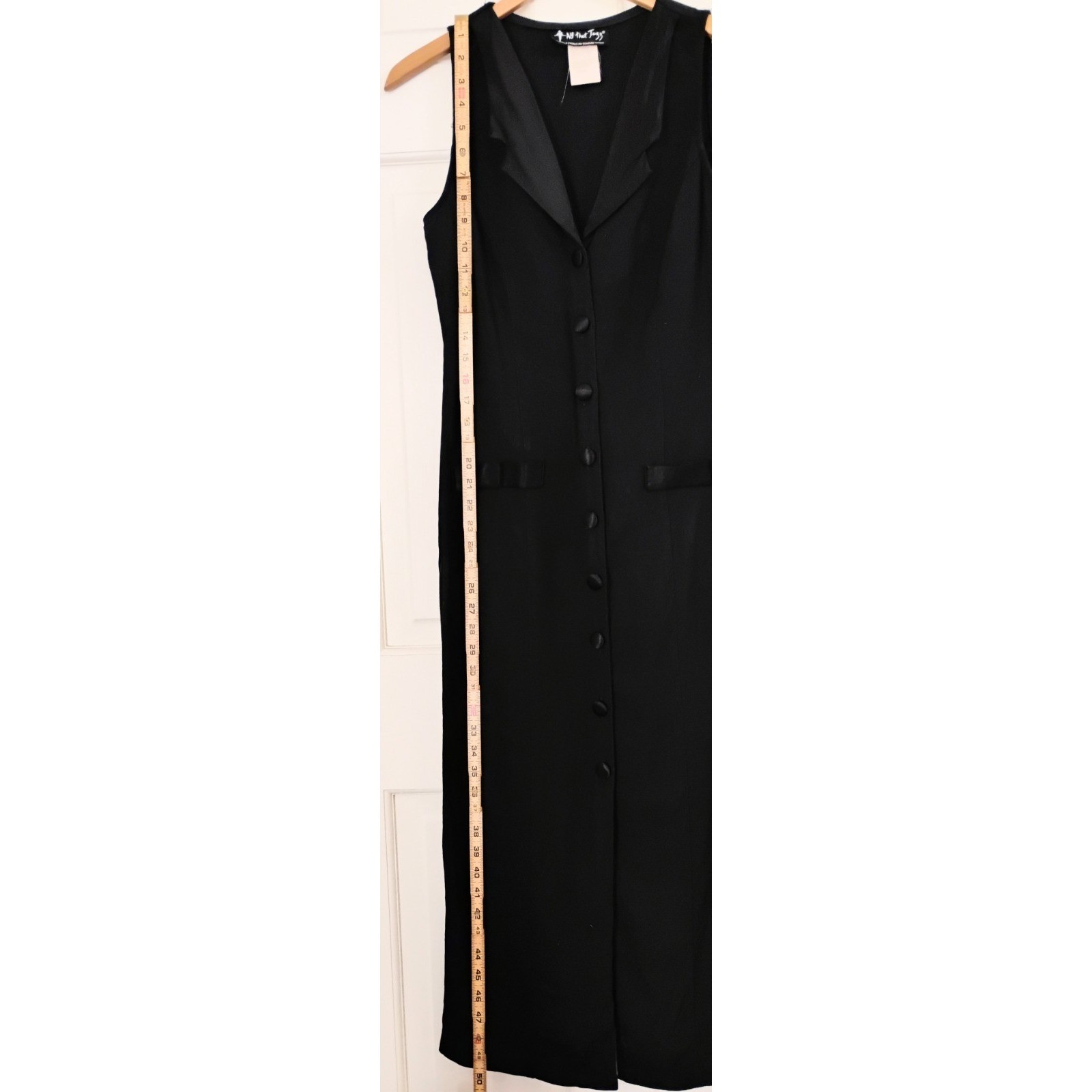 All That Jazz Tuxedo Maxi Dress Womens 7/8 Black Vintage Sleeveless 90’s