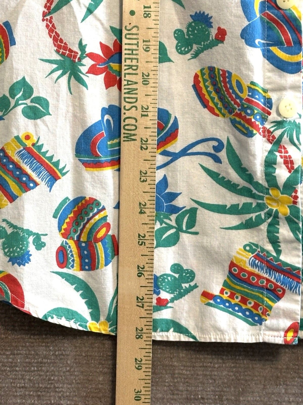 Vintage 90s Venezia Mexico Novelty Shirt Sz 26/28, 2X Vacation Sombrero Colorful
