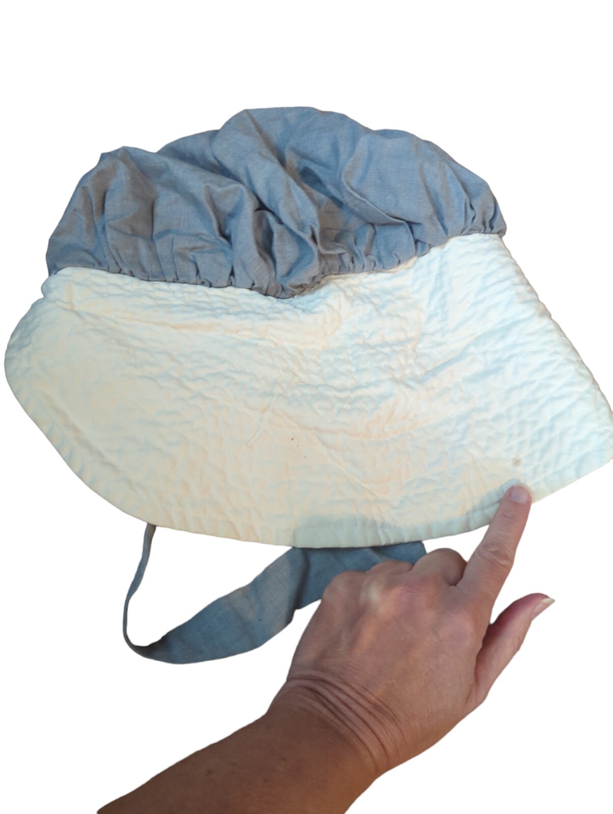 Vintage Prairie Dress With Matching Bonnet Gunne Sax Amish Style Blue Handmade