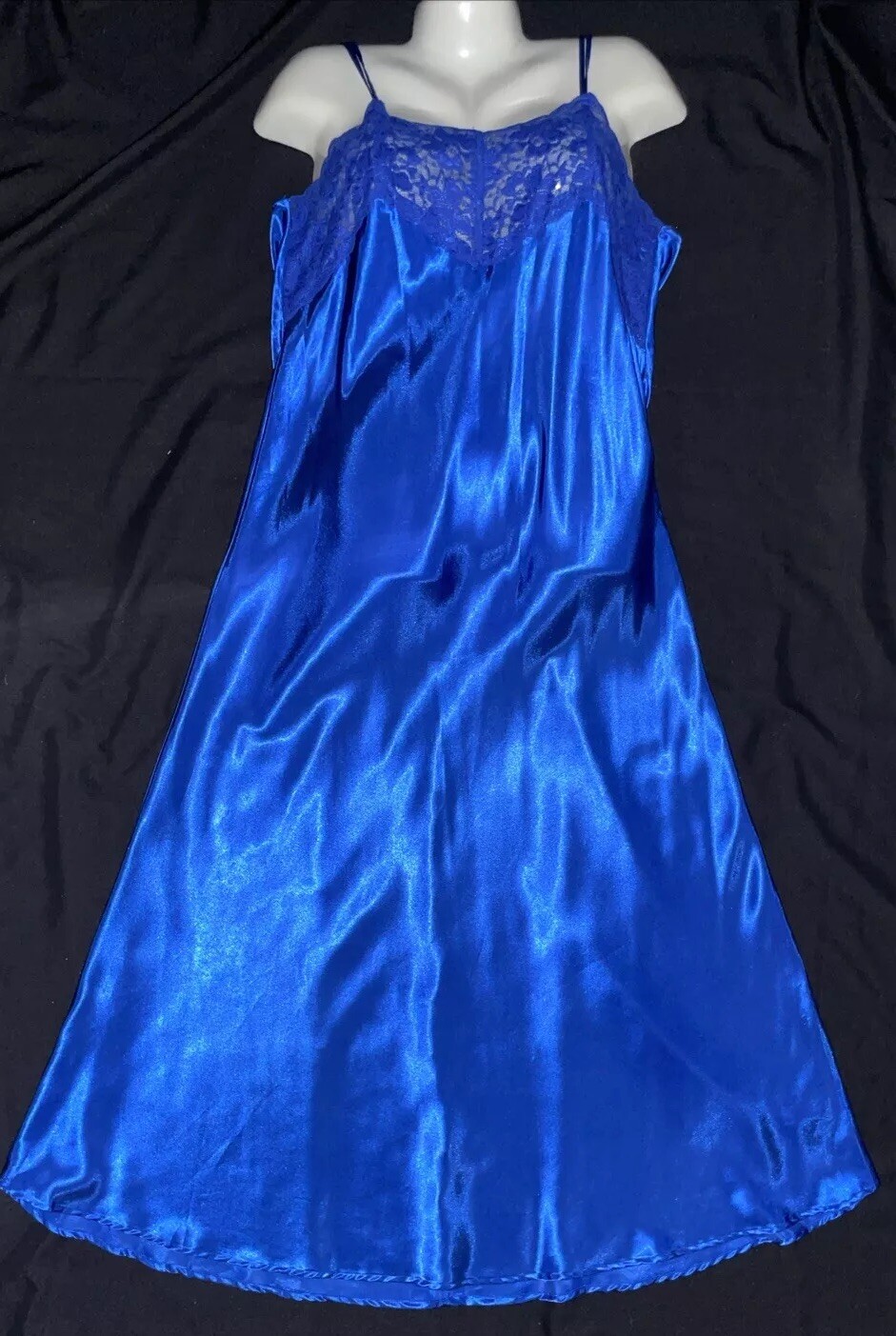 Amoureuse M 14/16 SATIN GLAMOUR Long GOWN Liquid NIGHTGOWN Lingerie Dress Plus