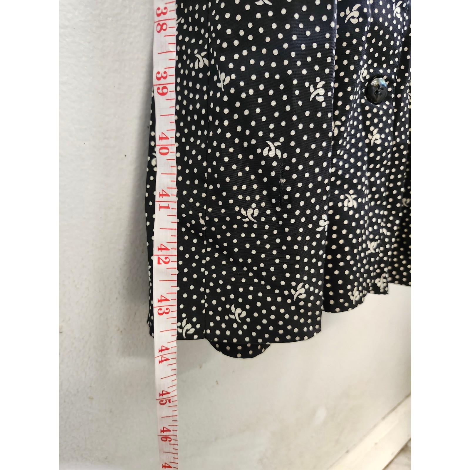 Vintage Liz Claiborne Blk Polka Dot Button Front Midi Dress Size 10 Cottagecore