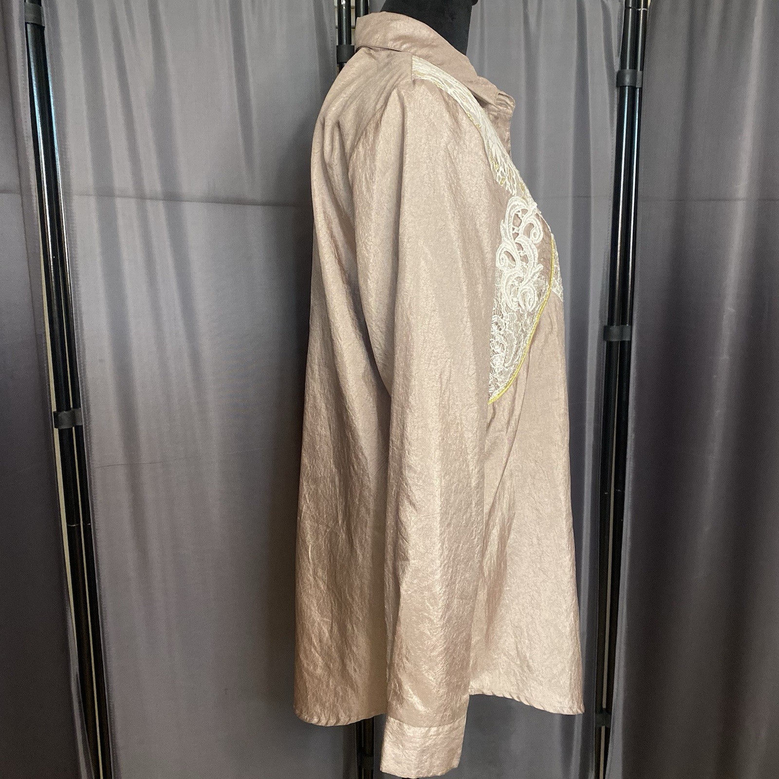 VTG Retro Teddi Women’s Button Up Blouse Sz M Western Coastal Cowgirl Rodeo 90s