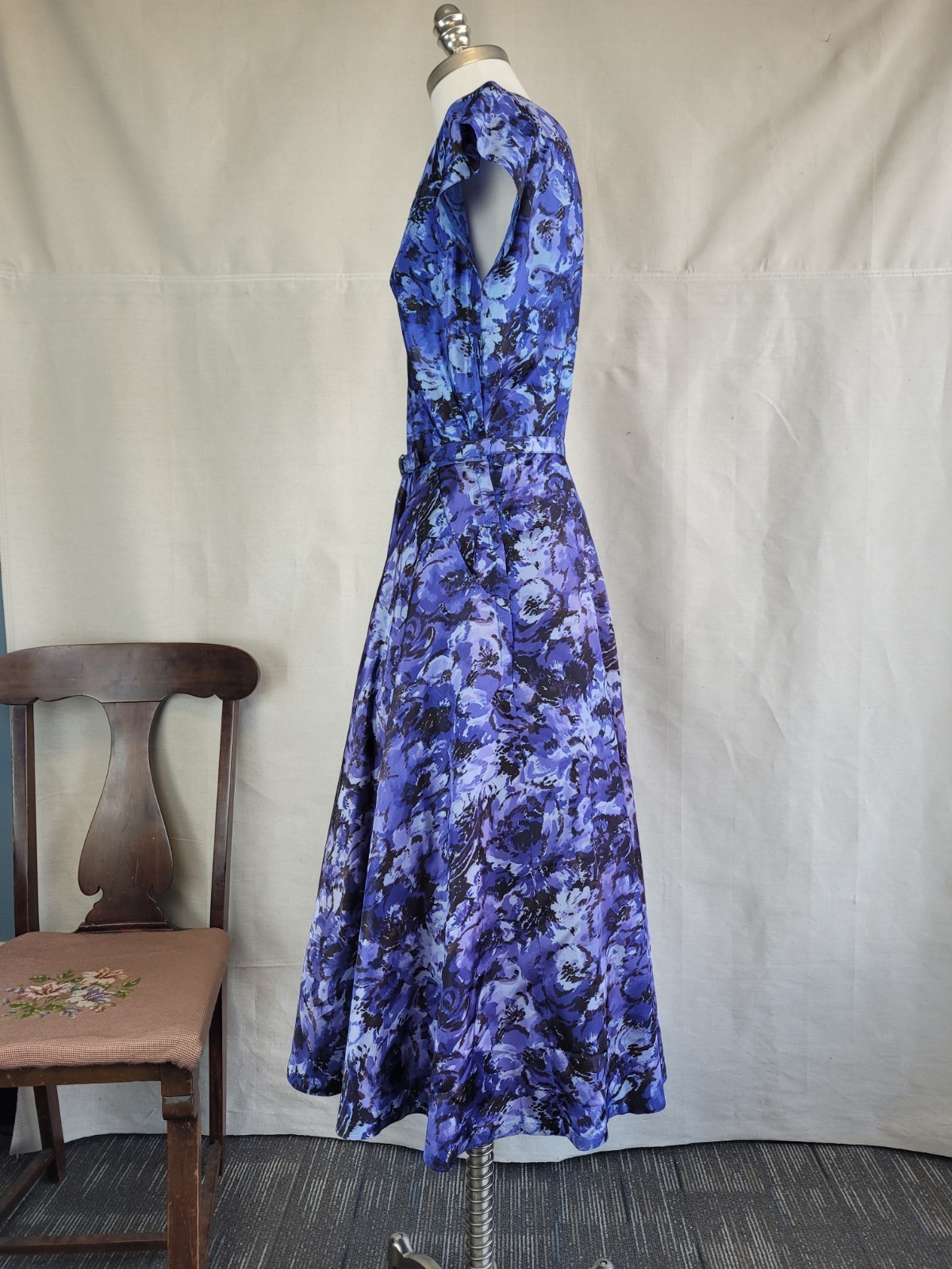 1950s Jay Herbert Tafetta Cocktail Dress w/ Crinoline