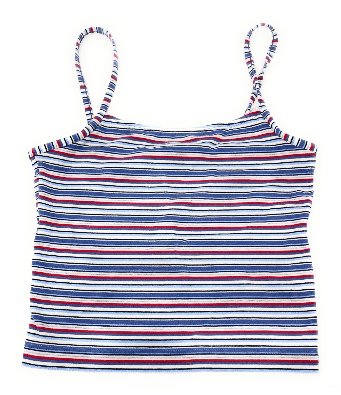 VTG Jacques Moret Stripe Tank Top Shelf Bra 90s Blue Spaghetti Strap Retro Indie