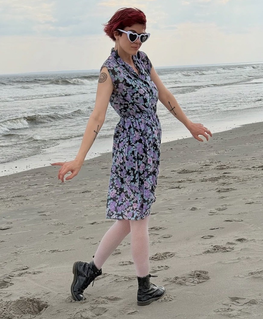 Vintage Purple Floral Sleeveless Midi Dress Button Front Semi Sheer Women’s XL