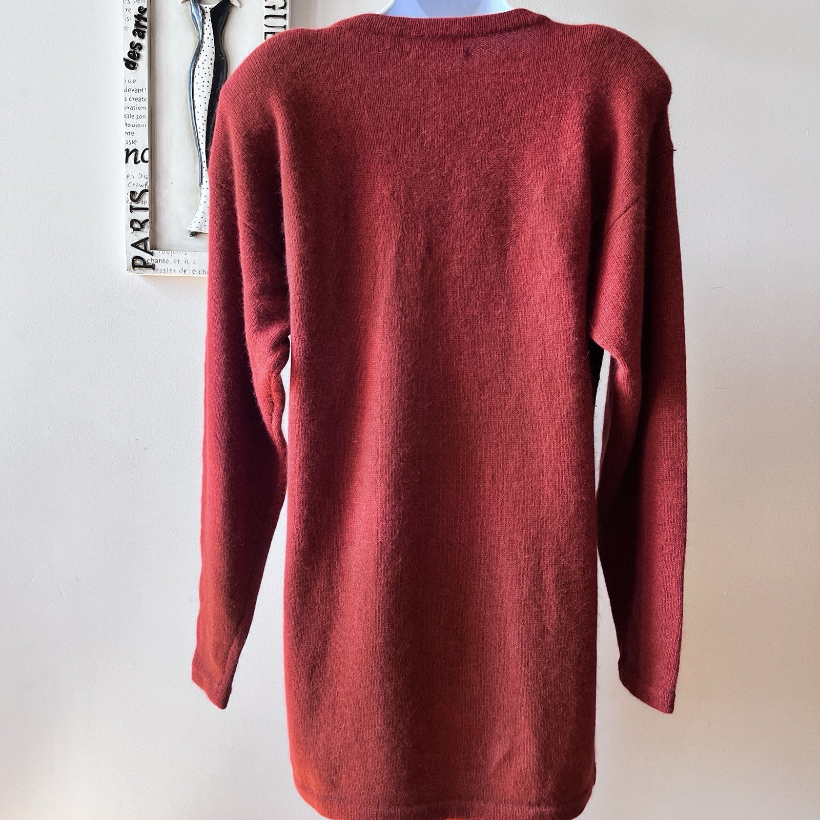 Vintage 80s Marisa Christina Collection Lambswool Sequin Sweater Dress Sz M