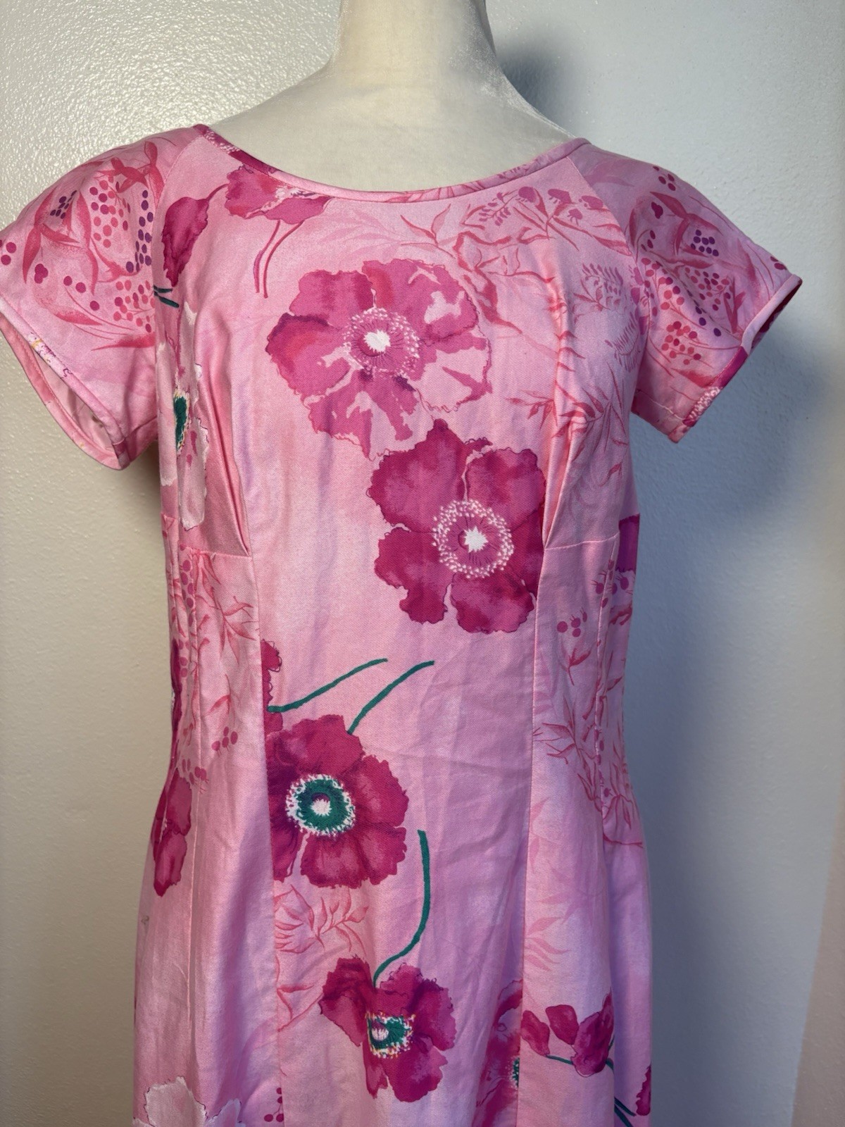 Paradise Hawaii Vintage 60s Pink Floral Dress