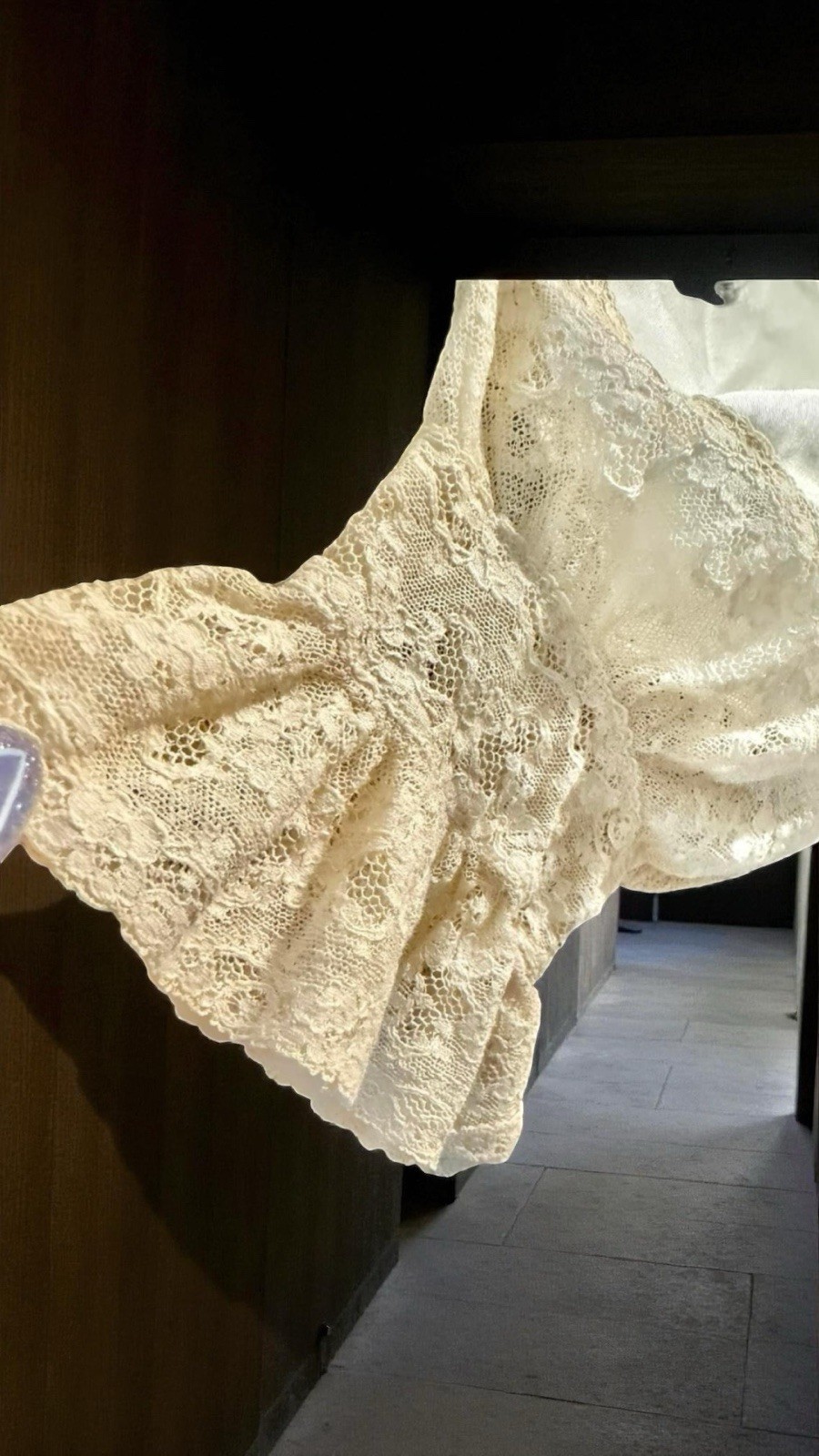 Amazing 1940’s Cream Colored Sexy Peignoir Robe Honeymoon Set Ruffles Lace