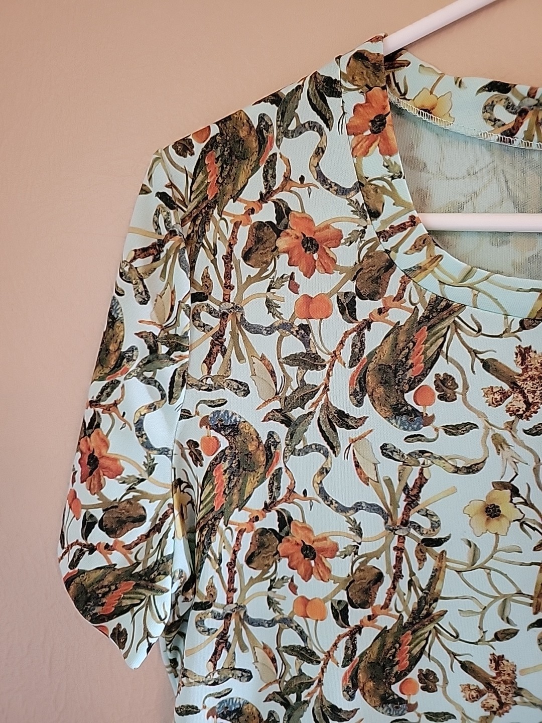 Vintage Lucky Tops By L&K Birds Flowers Parrot 1970s Women’s Small Tropical Boho