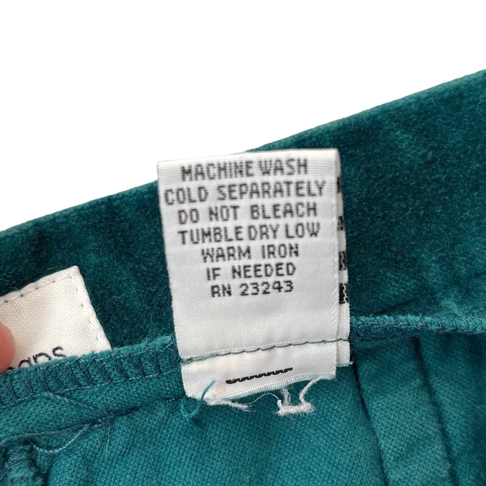 VINTAGE 90s NY Jeans Teal Velvet High Waist Wide Leg 5 Pocket Jeans Size 10 W 30