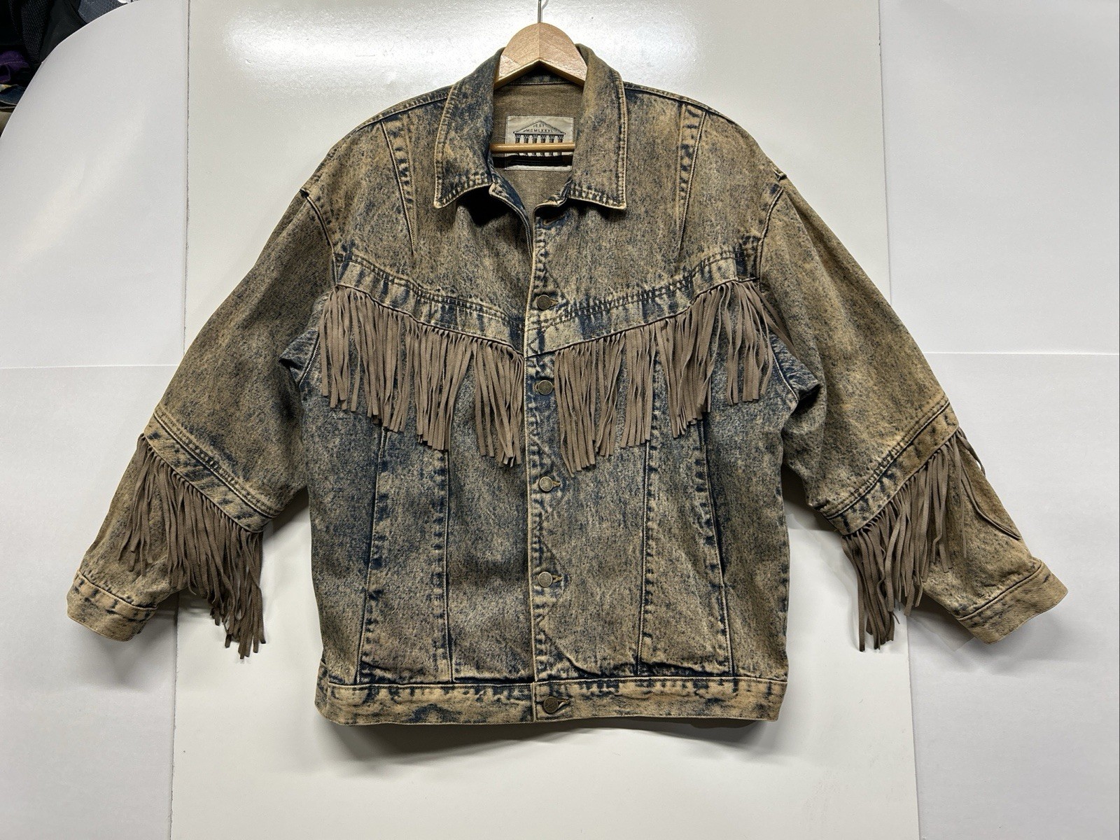 Vintage 70’s 80’s JouJou Denim Fringe Jacket Distressed Grunge Made in USA