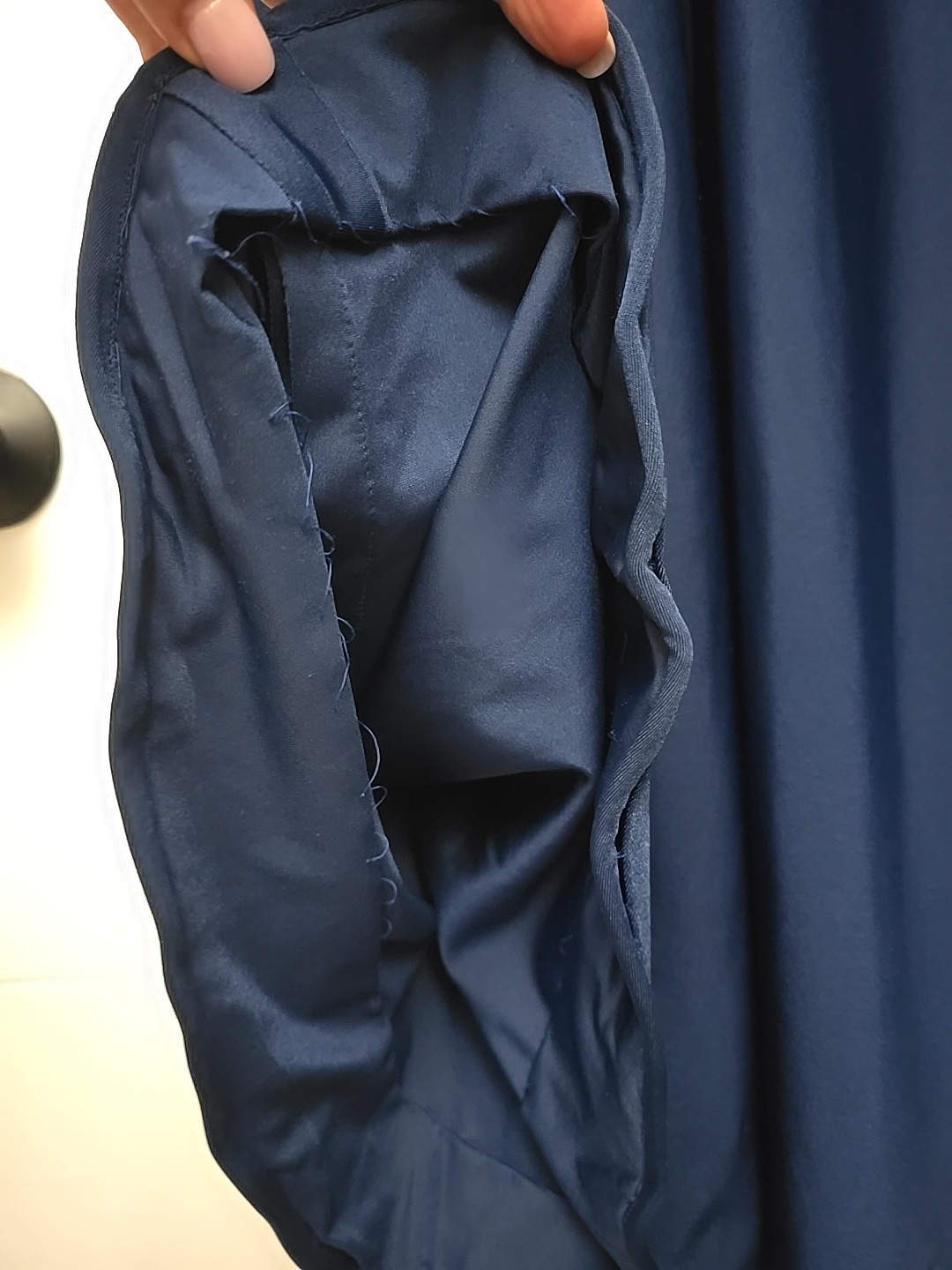 Vintage Robert-David Morton Navy Blue Jersey Gown | Keyhole Neck Maxi Dress 70s