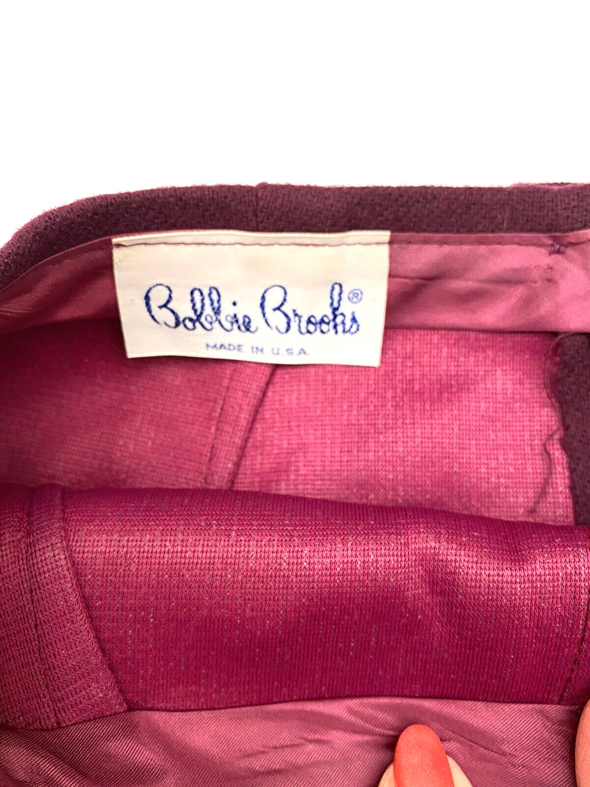 Vintage Bobbie Brooks culottes skirt Burgandy Colored USA made, 26″ size 8