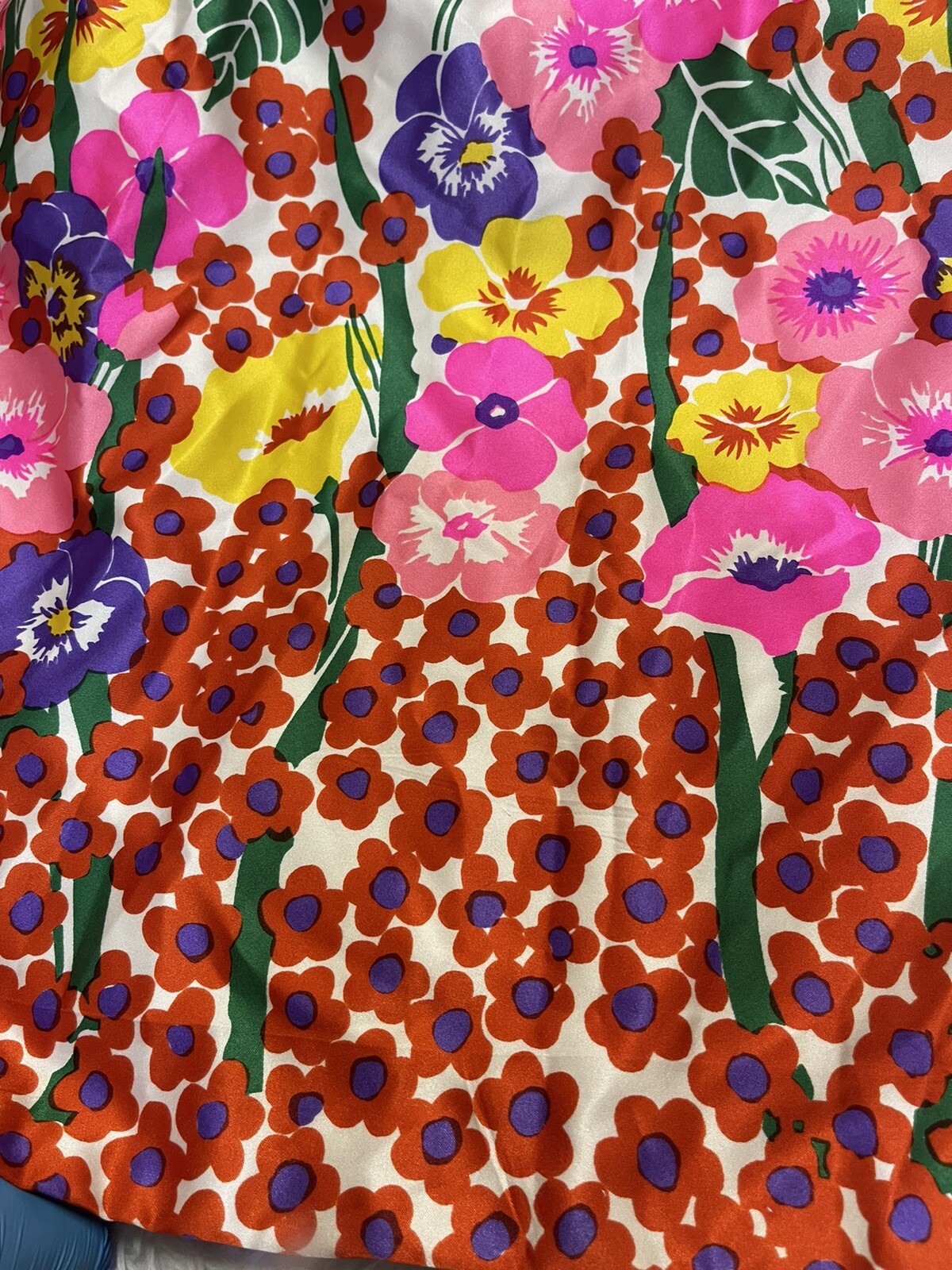Vintage Joan Leslie for Kasper satin high neck floral maxi dress