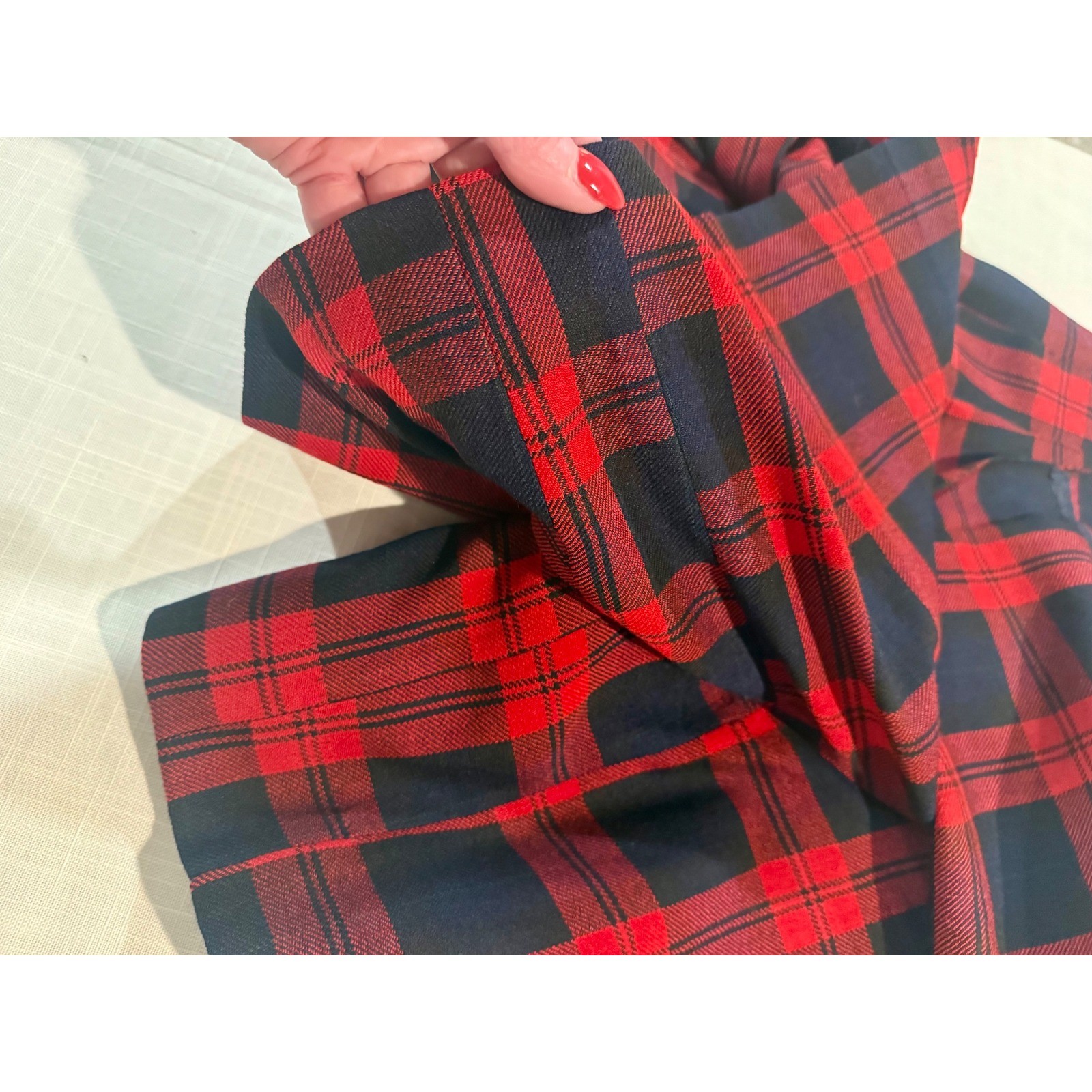 Vintage Abercrombie & Fitch Florence Walsh Plaid Fringe Kilt Skort Red