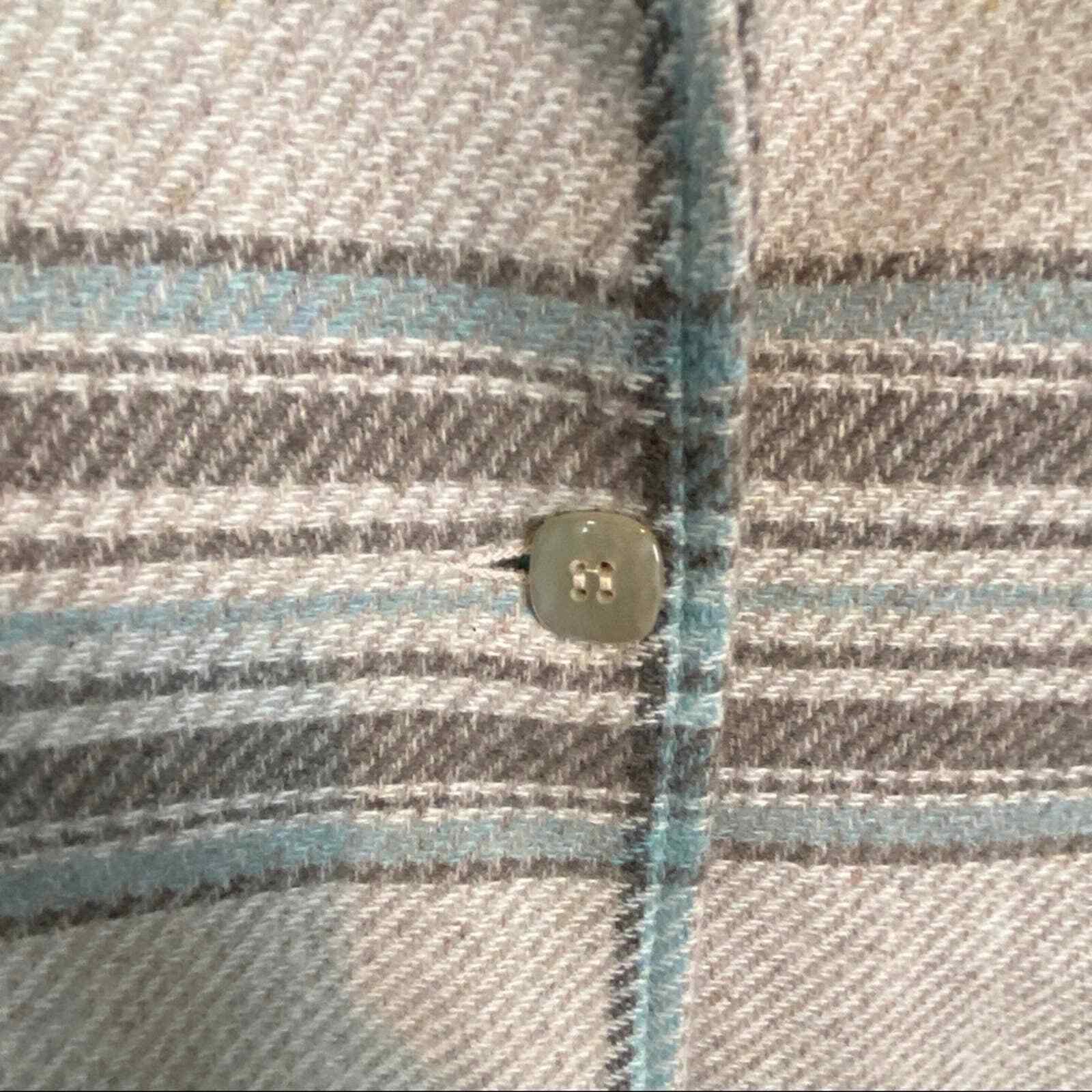 Plaid Preppy Blazer Women’s SZ 14 Taupe Brown Gray Blue Long Sleeve Vtg Tan Jay