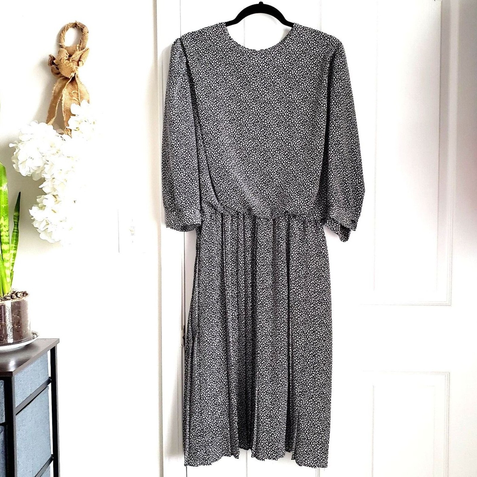 Vintage 1980s Shelly Michaels Gray Dress Size XL (15-16)