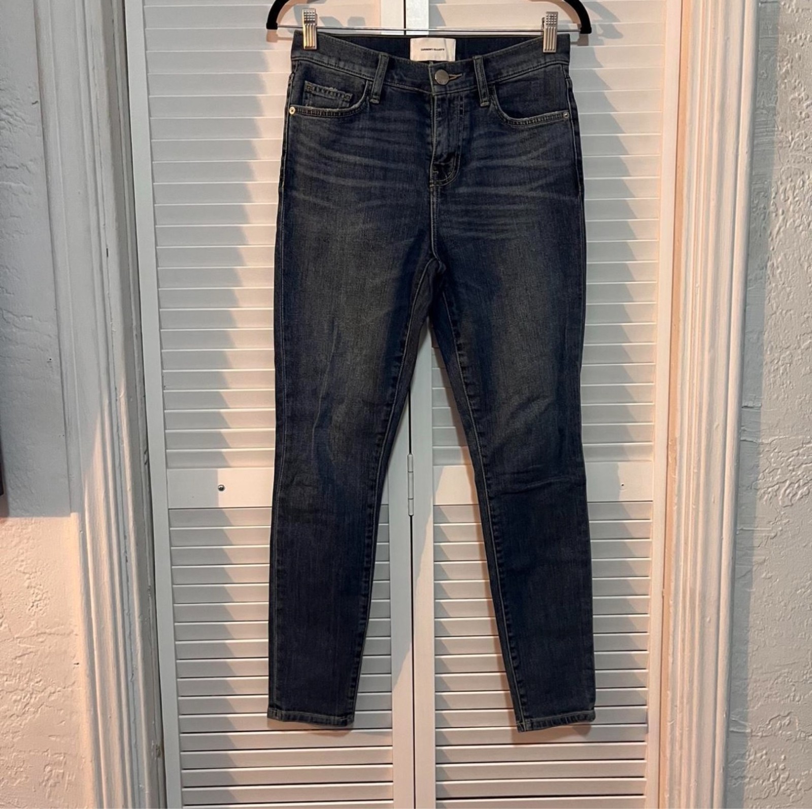 Current/Elliott Womens Dark Wash Skinny Jeans Blue Denim Size 26