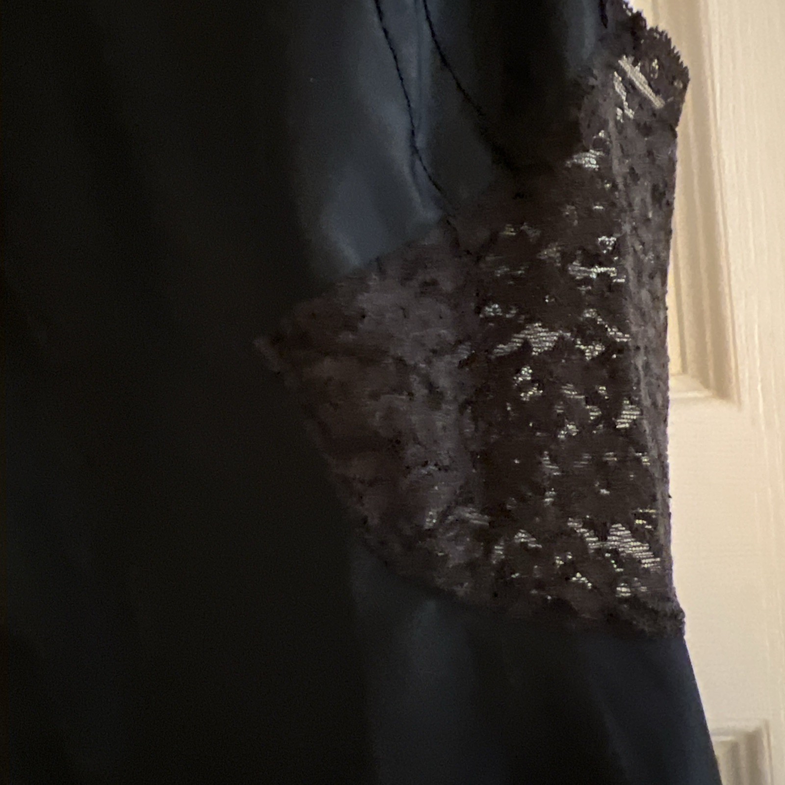 1950’s BARBIZON CONTURA Tafredda Full Slip Black W/ Stretch Lace Size 14