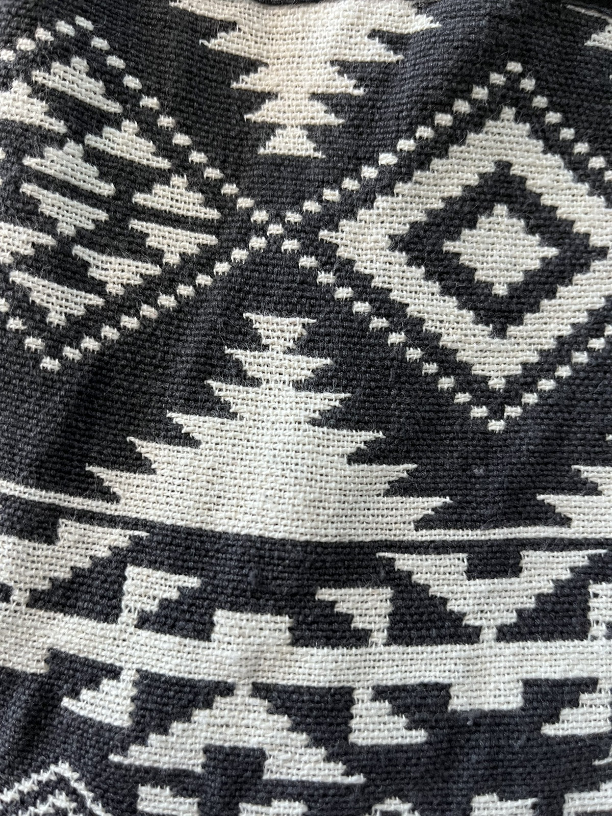 Vintage 80’s Southwest Blanket Bolero Crop Jacket Black Cream M-L Flashback