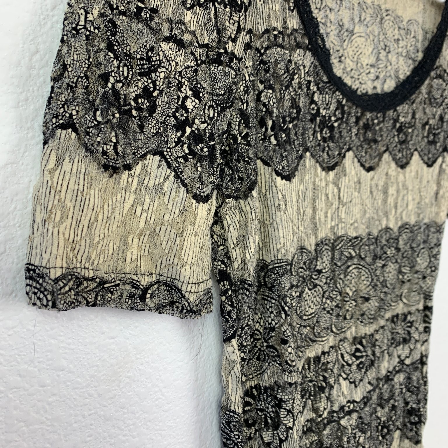 Vintage BKE Lace Shirt Womens M Black Sheer Canada Whimsigoth Romantic Coquette