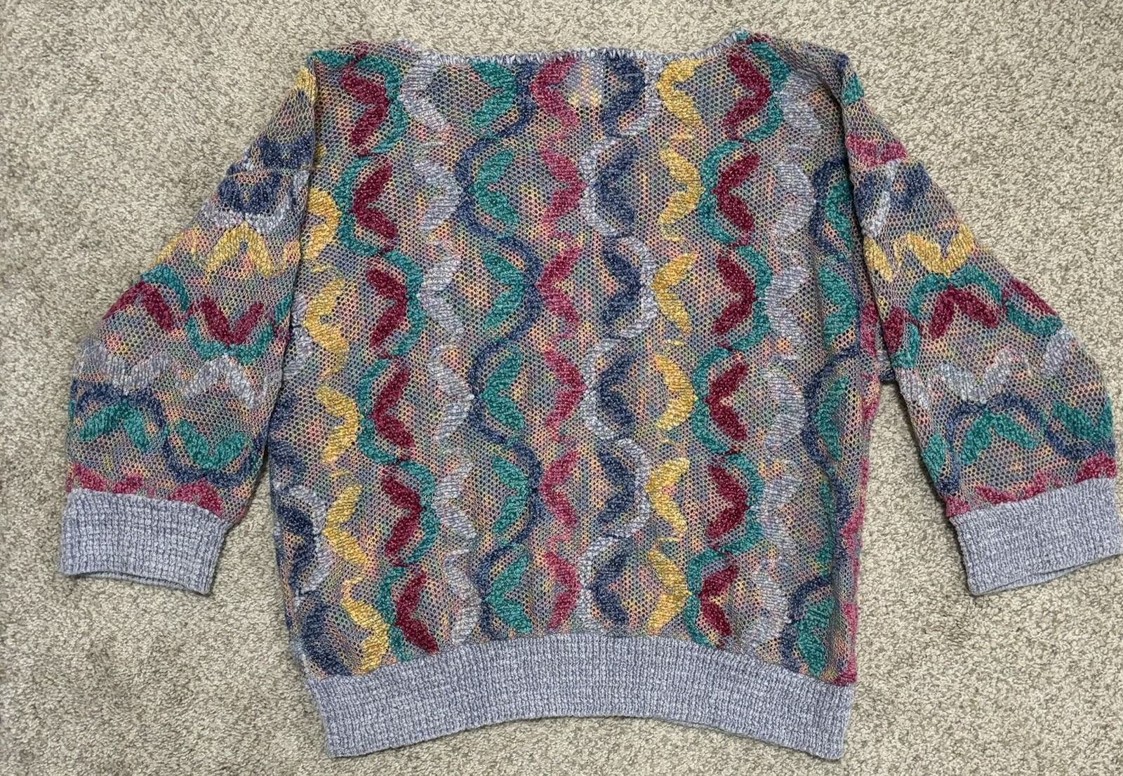 Vtg 80’s Bonnie And Bill New York Sweater Large Pull Over Multi Color Pattern