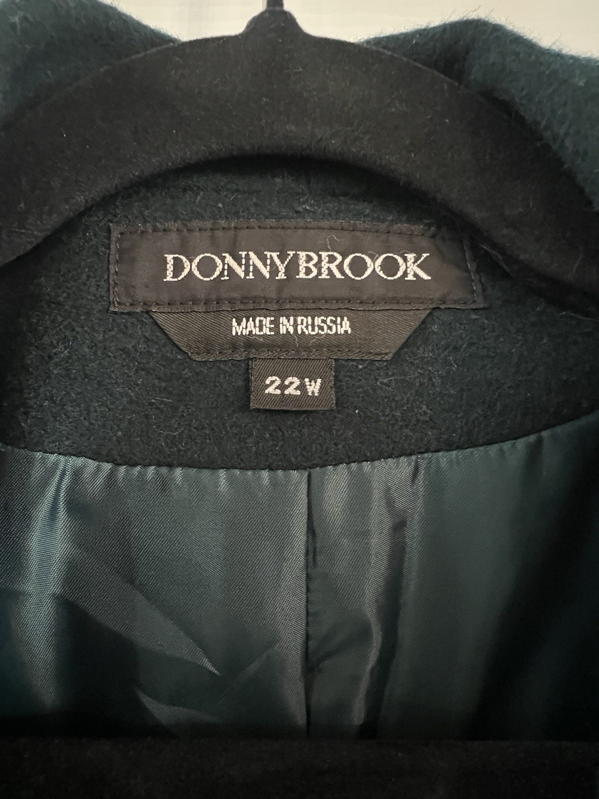 Donnybrook Emerald Green Wool Coat 22W Plus SZ Vintage 90s Dark Academia Trench
