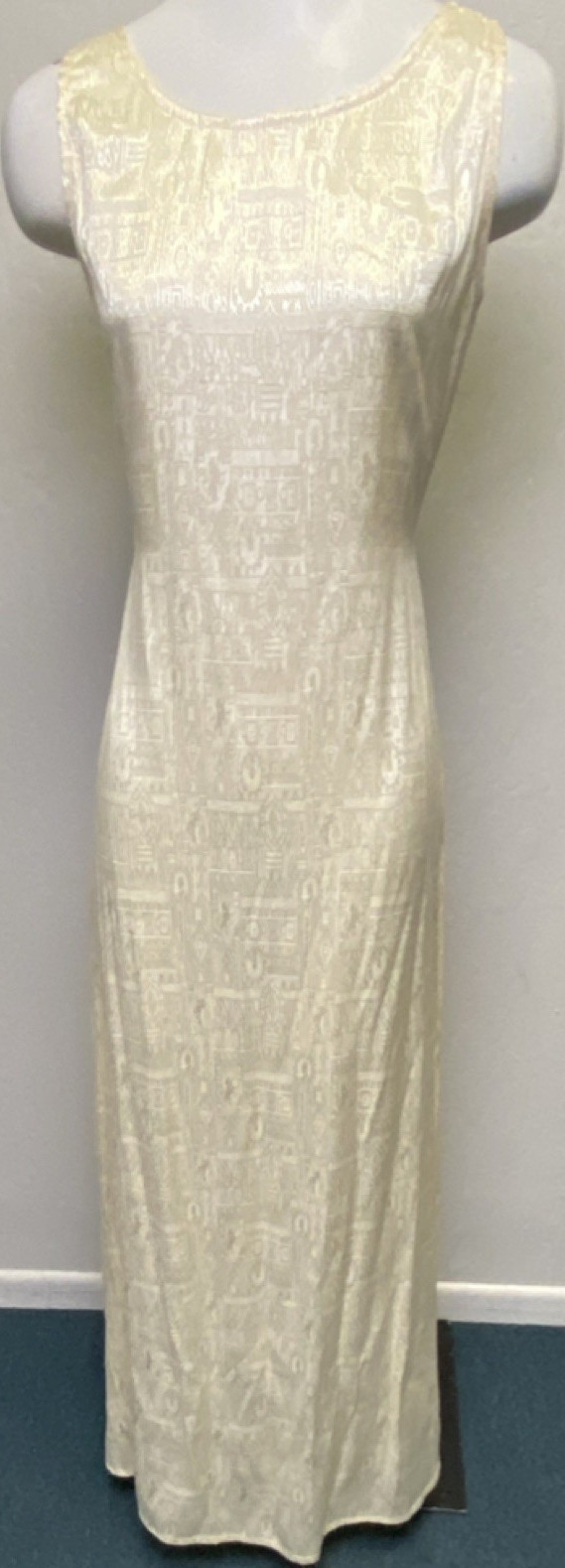 VINTAGE Ivory Maxi Sleeveless Long Dress Elegant White Style Floor Length Gown