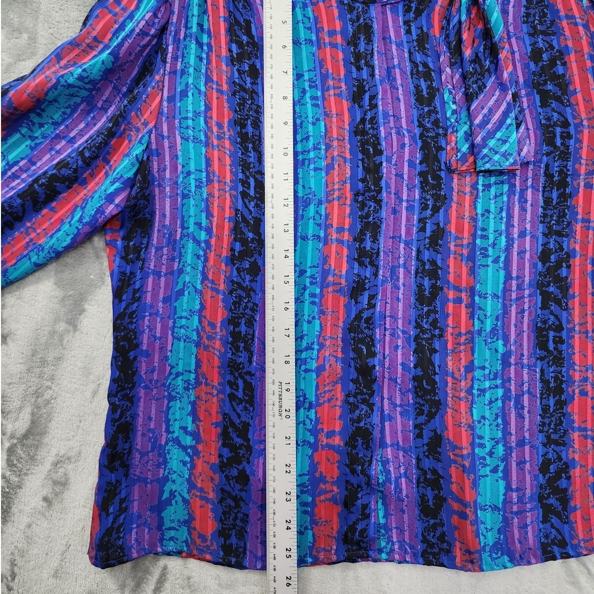 Vintage Sophisticates Jonathan Martin Top Womens L Blue Striped High Neck Office