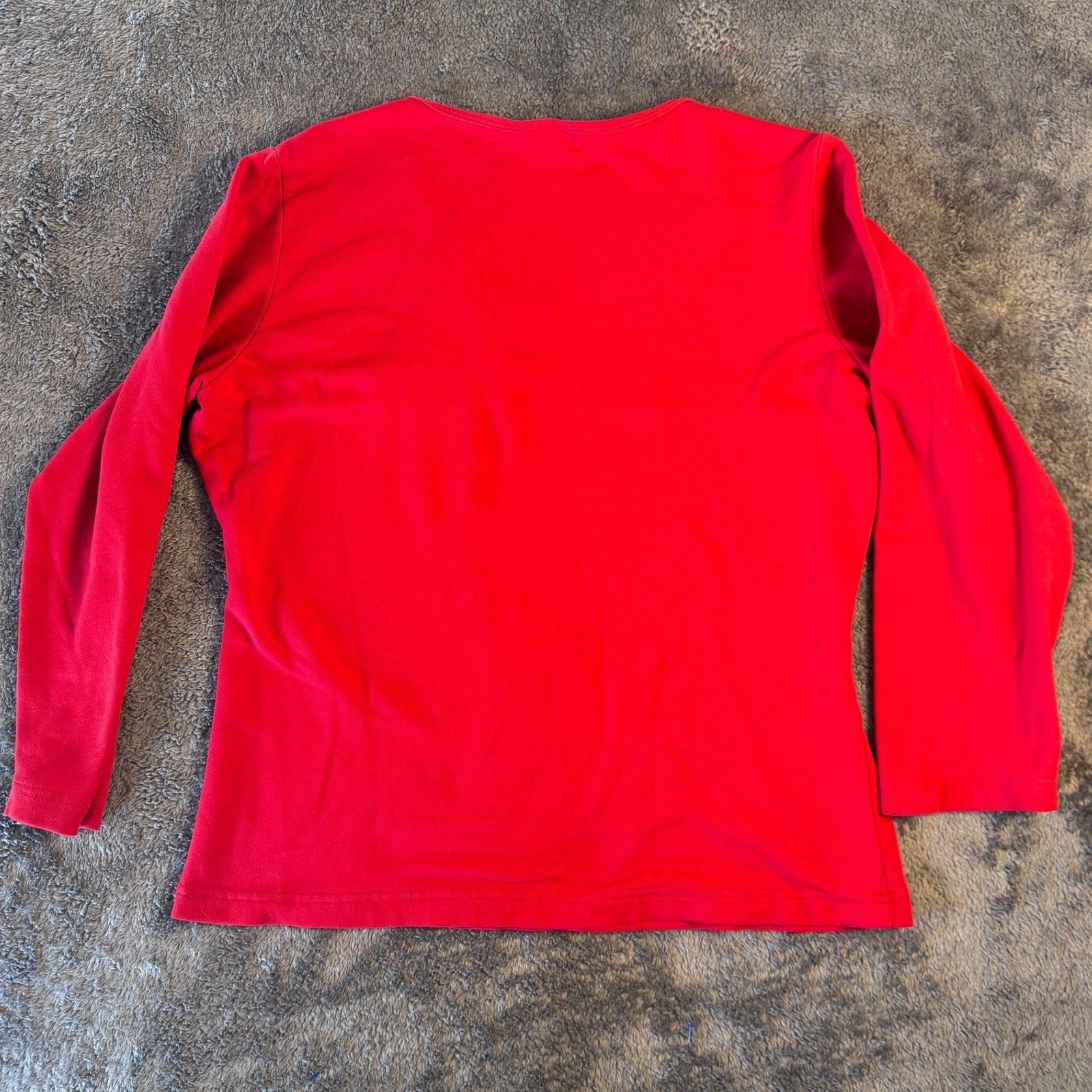 Vintage Lily’s Beverly Hills Top Medium Red Black Stripe Chevron 90s V-Neck