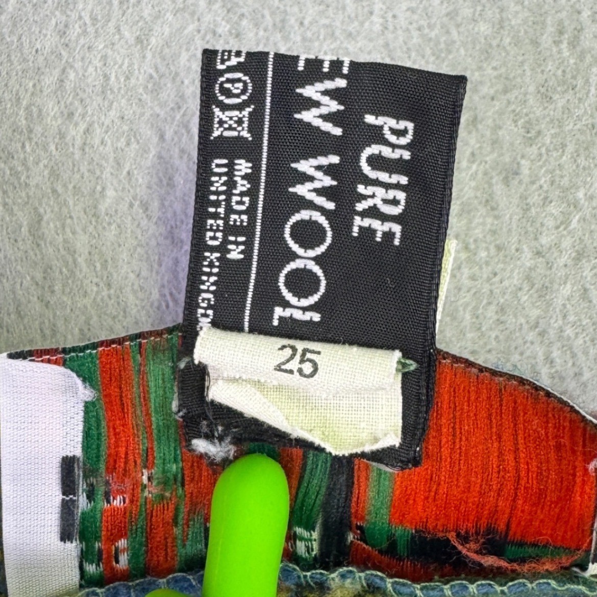 Vintage The Culture Tartan Wool Kilt Skirt Glasgow 1990 Plaid Green Blue Size 25