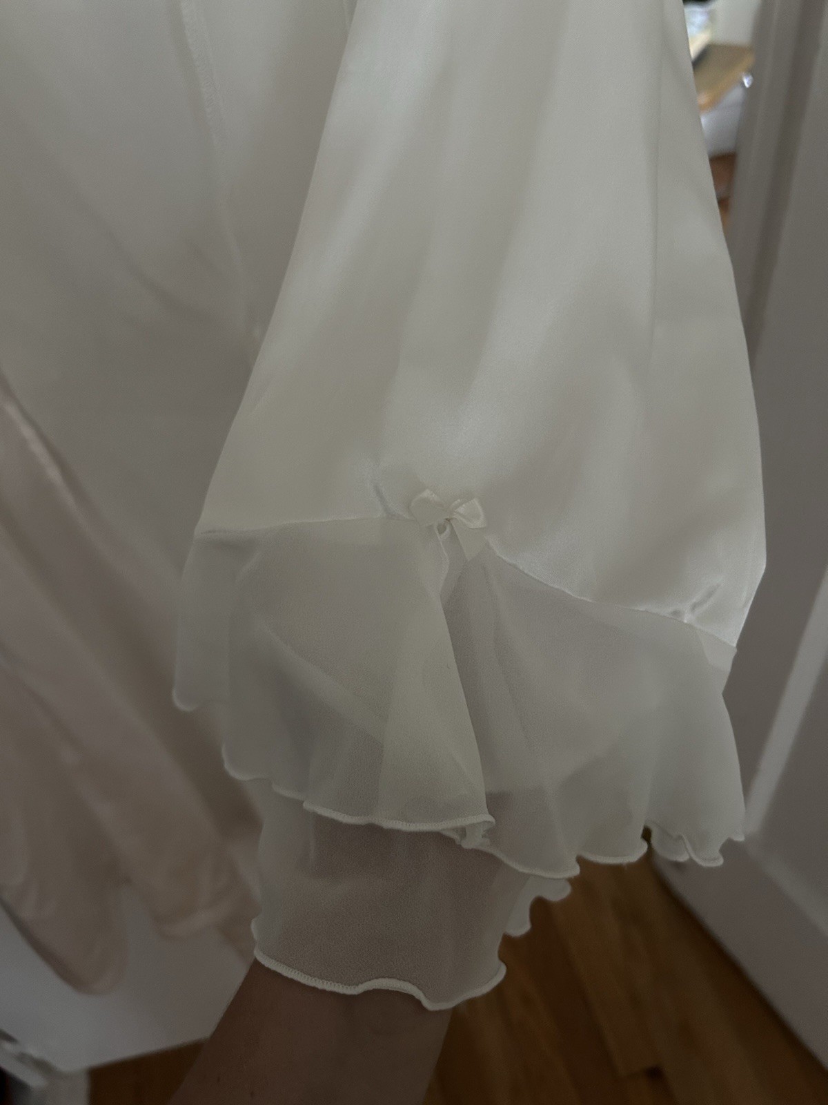 Vintage Linea Donatella Robe White Satin Lace Sequin Applique Bridal 1X