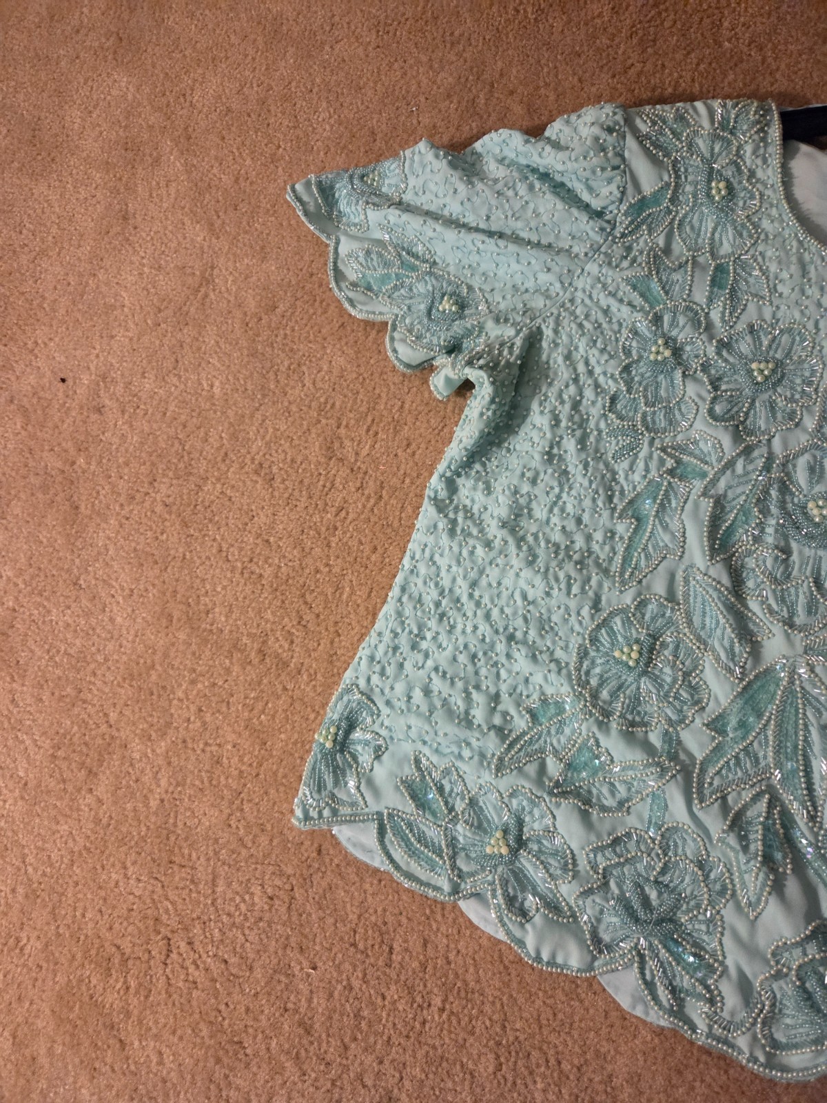 Vintage Heavily Beaded & Sequin Top Shirt Elegant Wear 3-4x